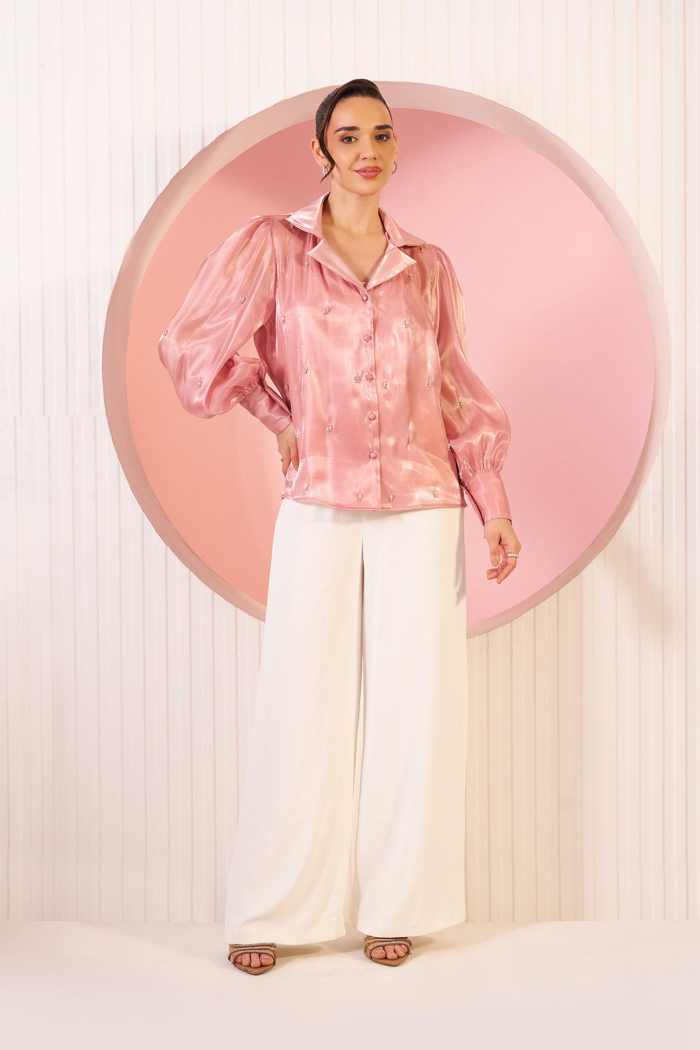Mia Blush Pink Organza Shirt