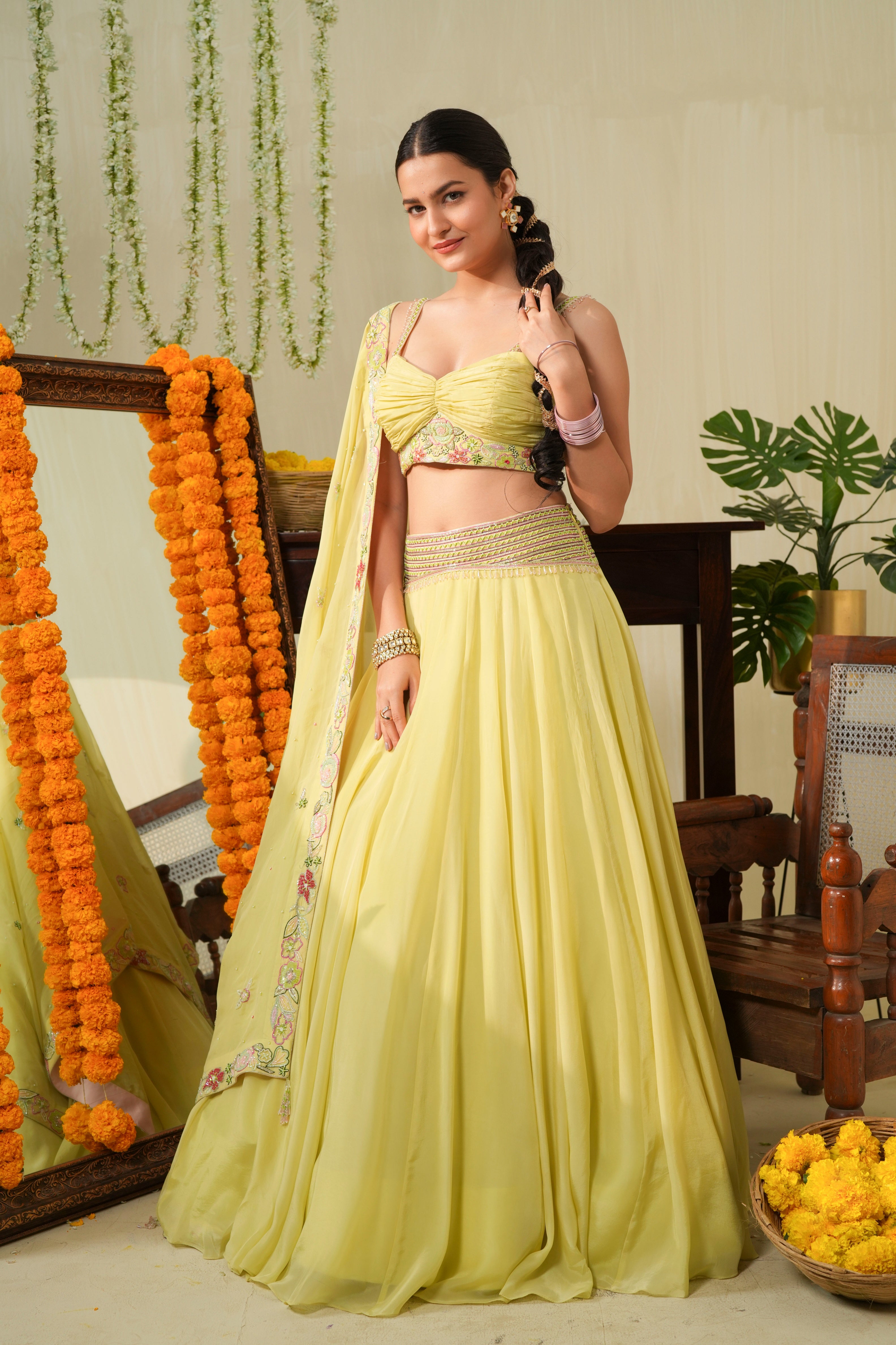 Lime Green Lehenga Set