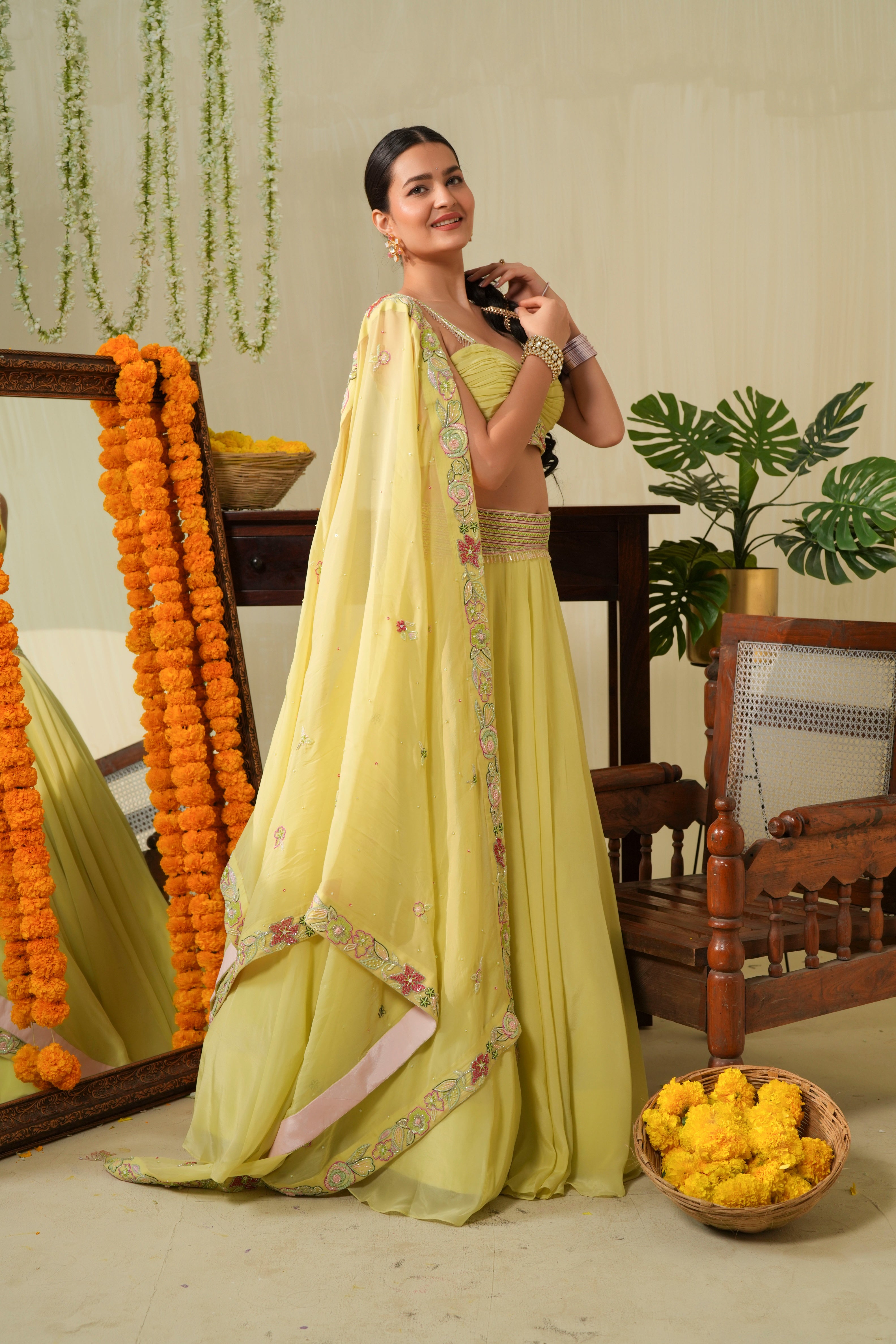 Lime Green Lehenga Set