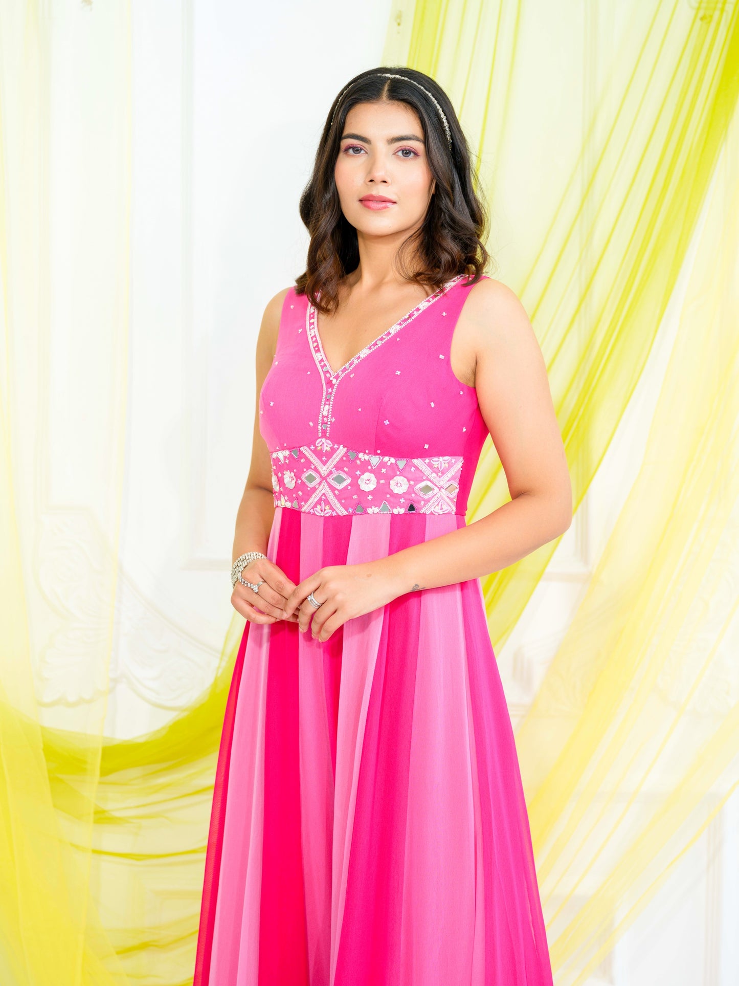 Rose Pink Abstract Jumpsuit