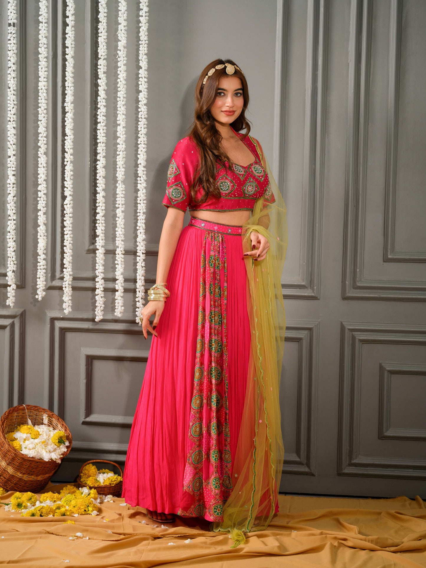Patola Ruby Pink lehenga set
