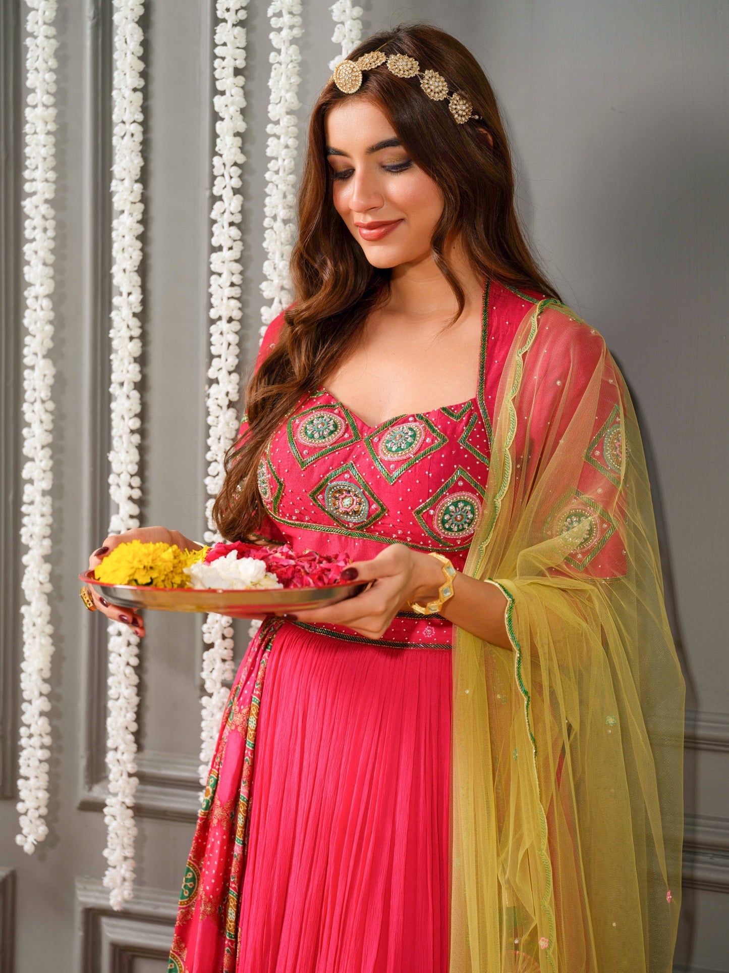 Patola Ruby Pink lehenga set