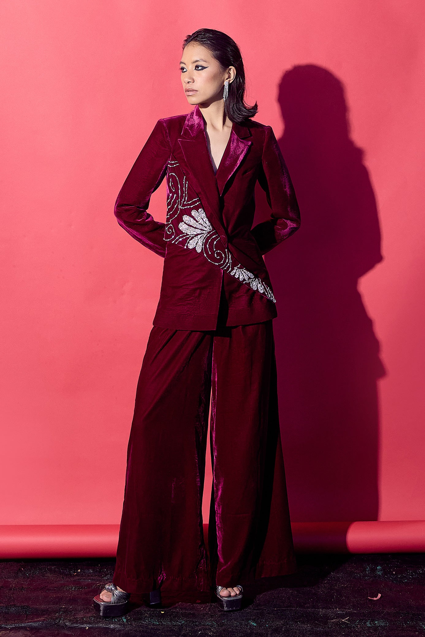 Vintage Wine Blazer and Pant Set