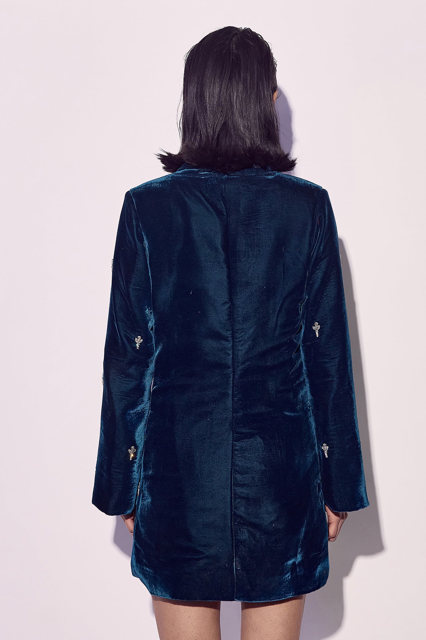 Dark Teal Velvet Jacket Dress