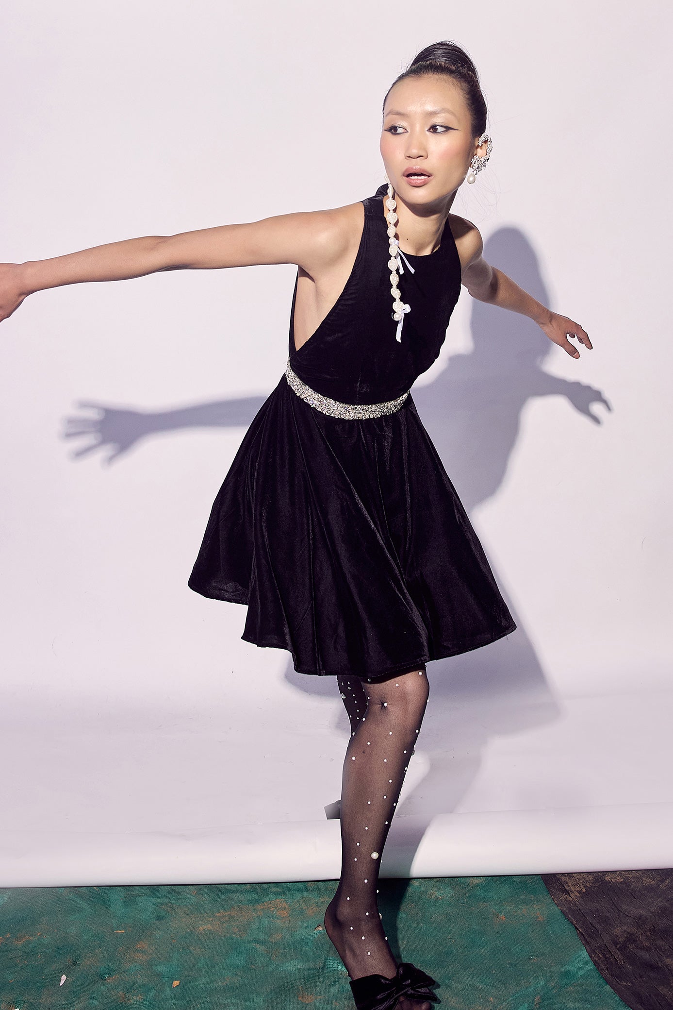 Black Velvet Mini Dress