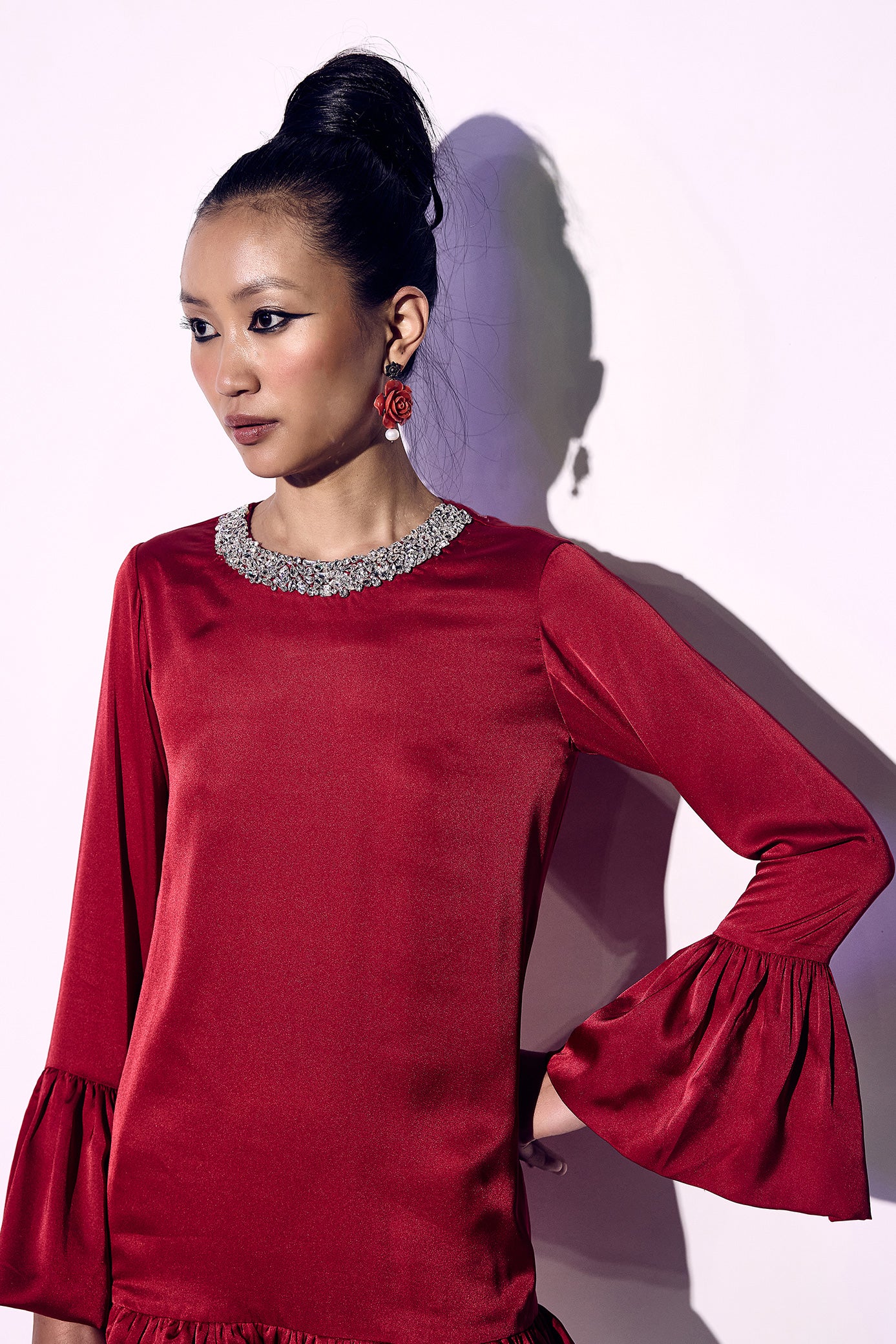 Crimson Red Mini Bubble Dress