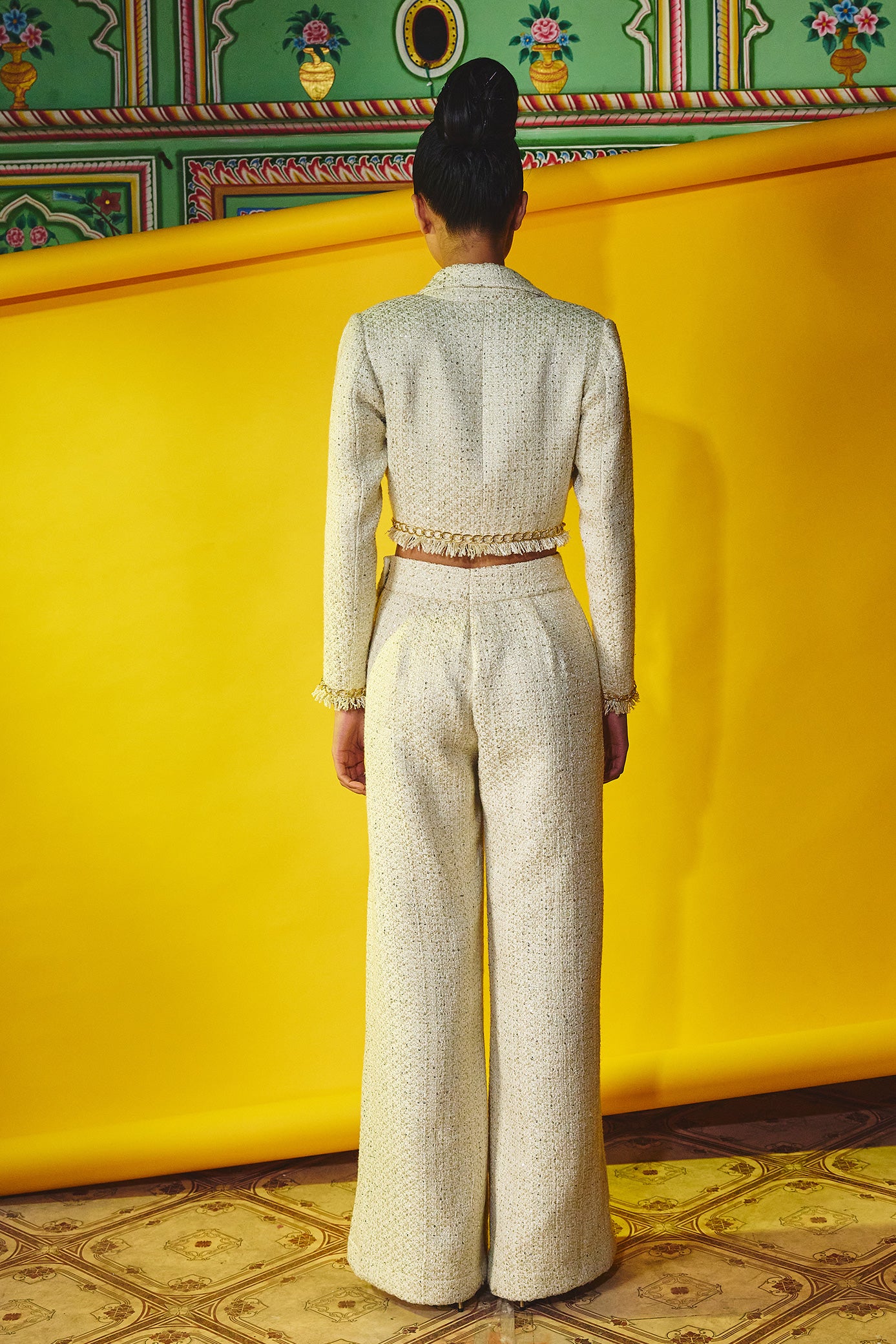 Golden High Shine Blazer and Pant Set