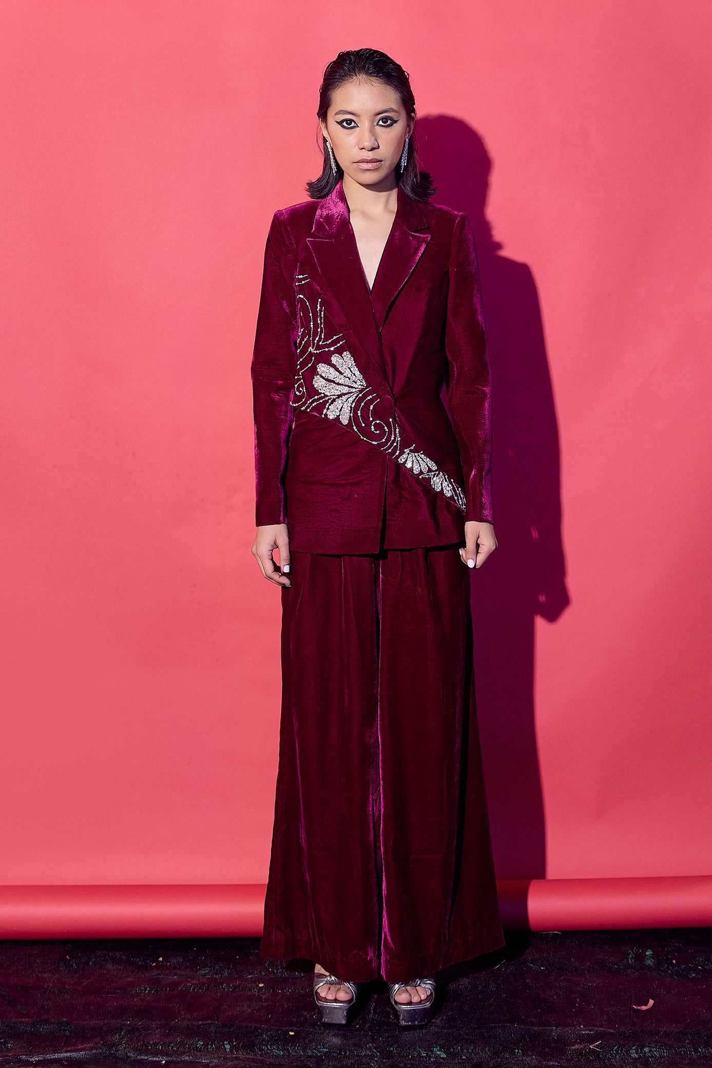 Vintage Wine Blazer and Pant Set