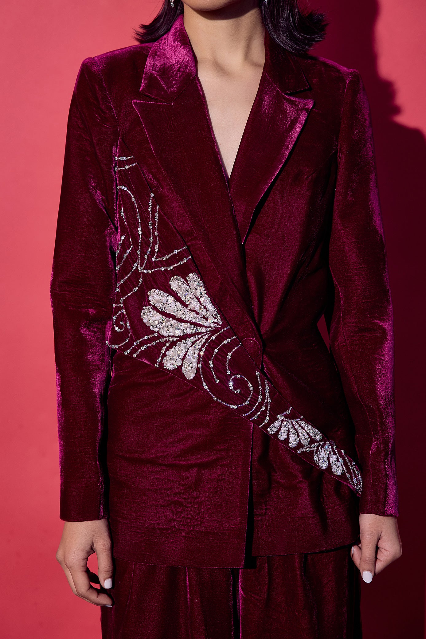 Vintage Wine Blazer and Pant Set