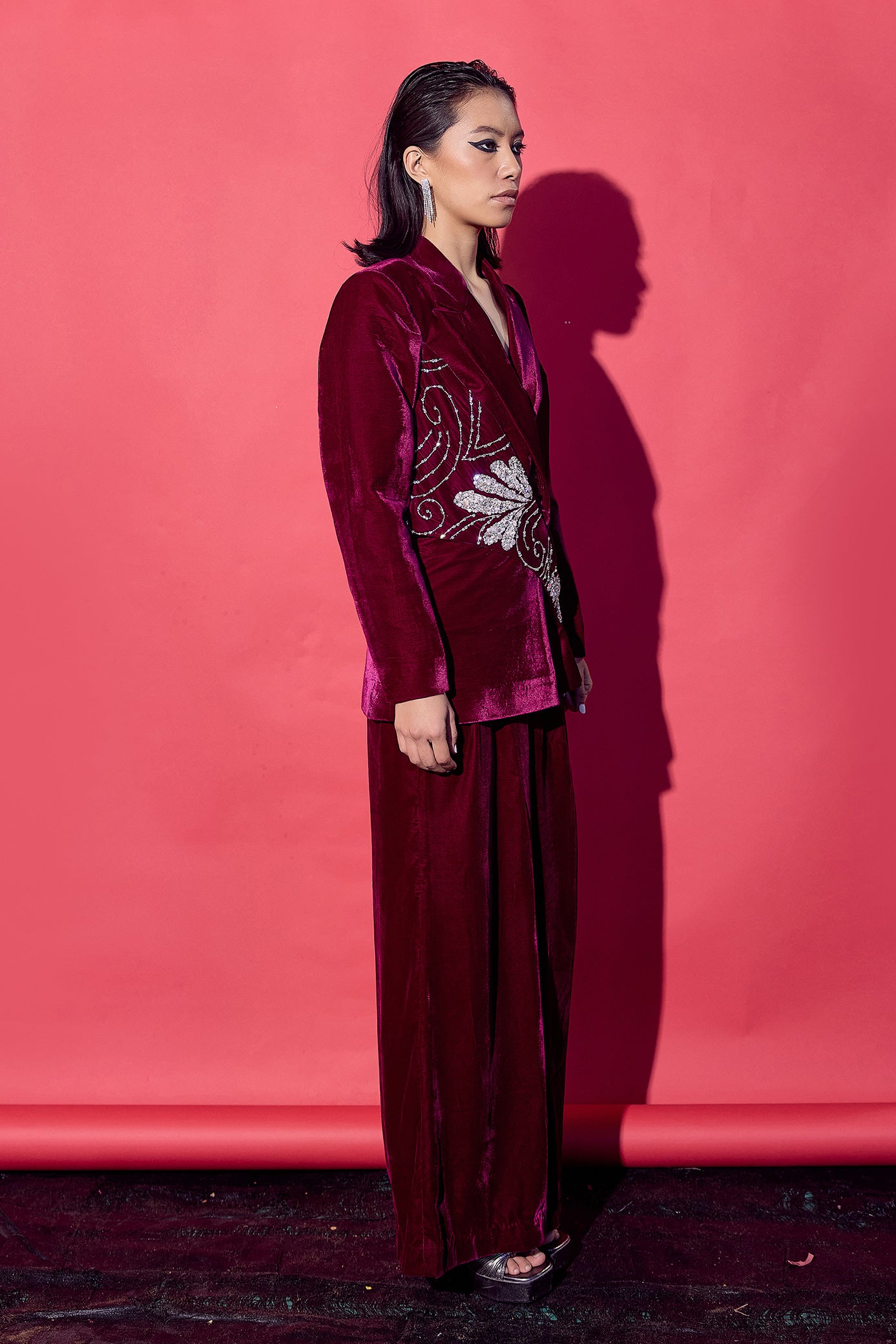 Vintage Wine Blazer and Pant Set