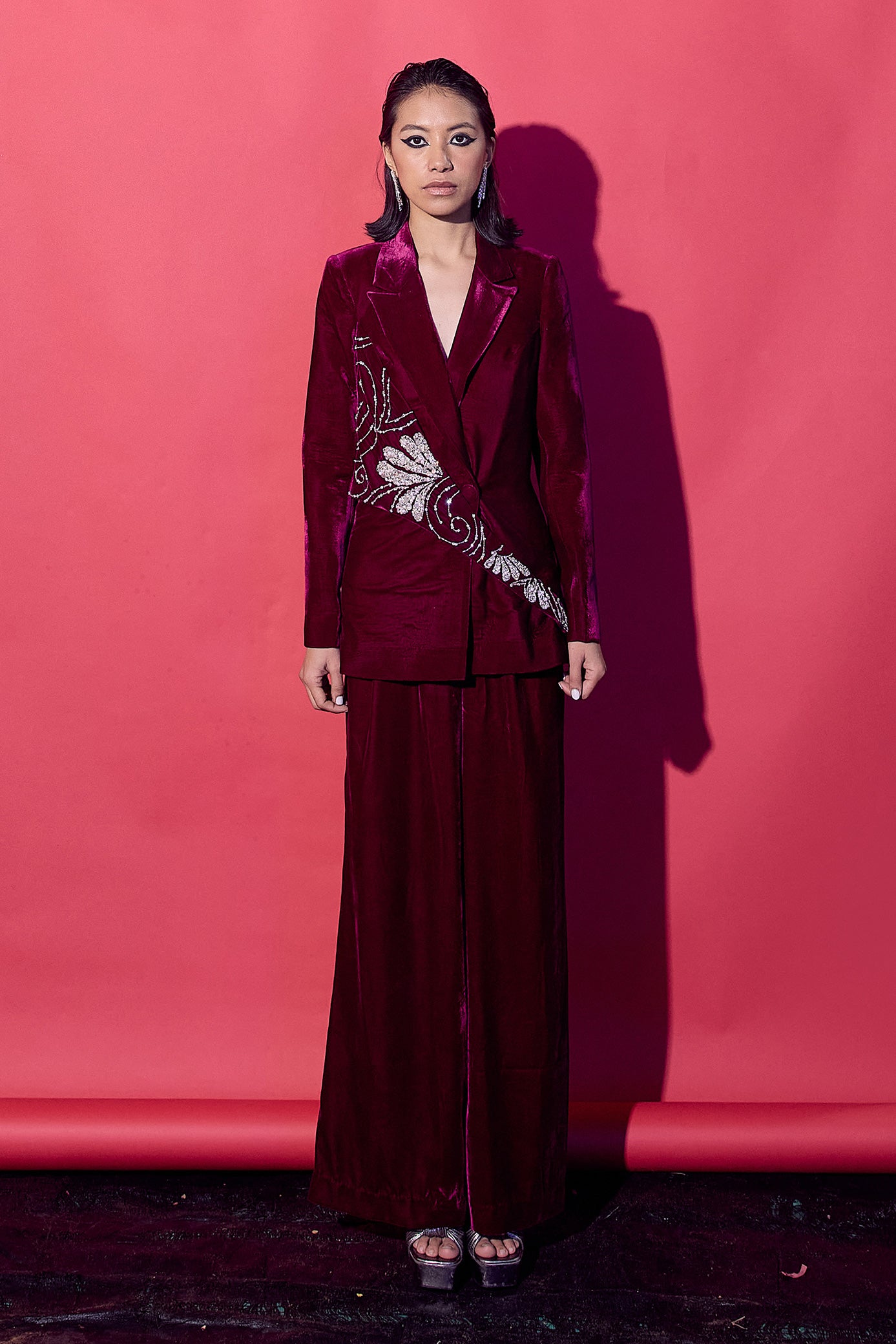 Vintage Wine Blazer and Pant Set