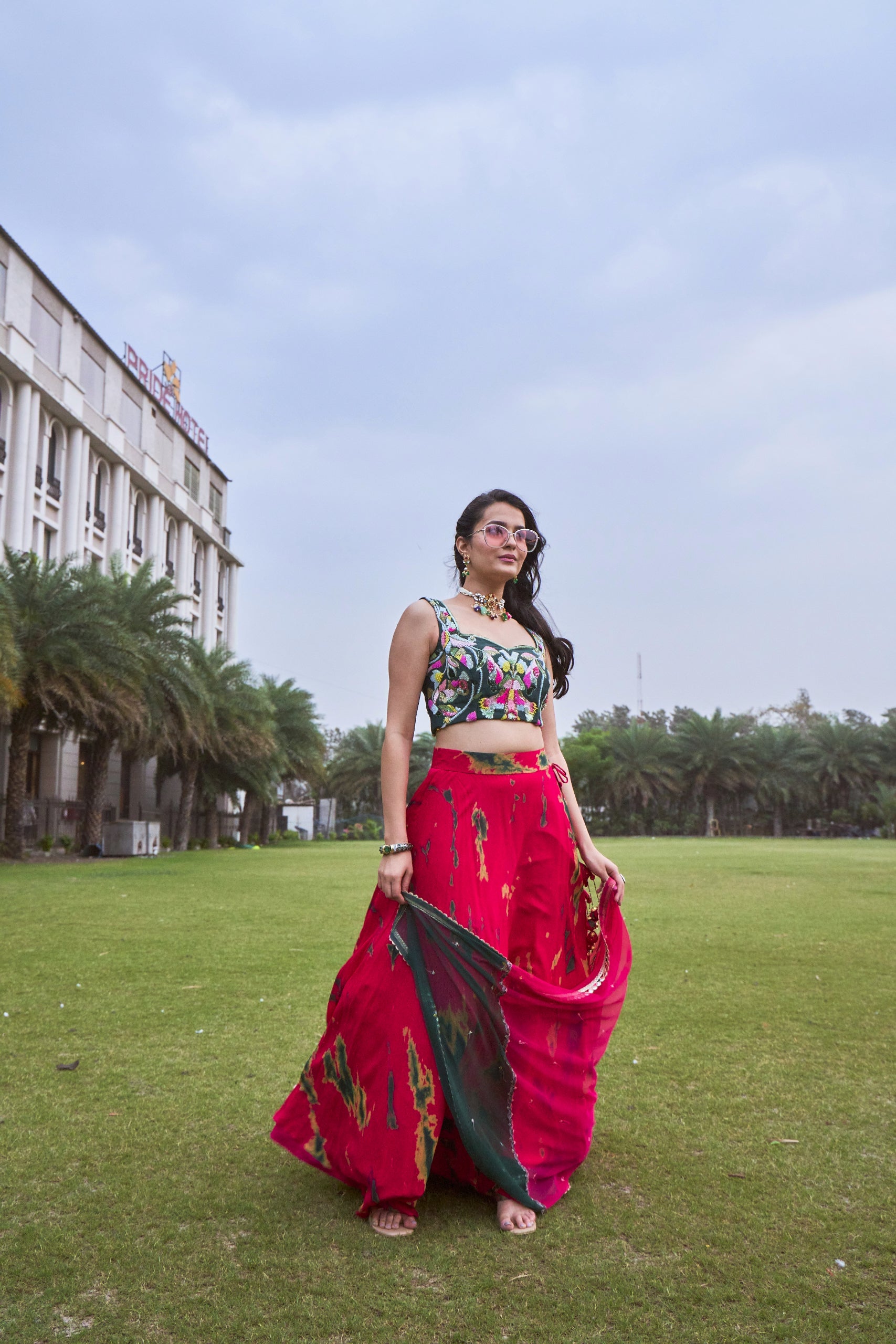 Rani Shibori lehenga set