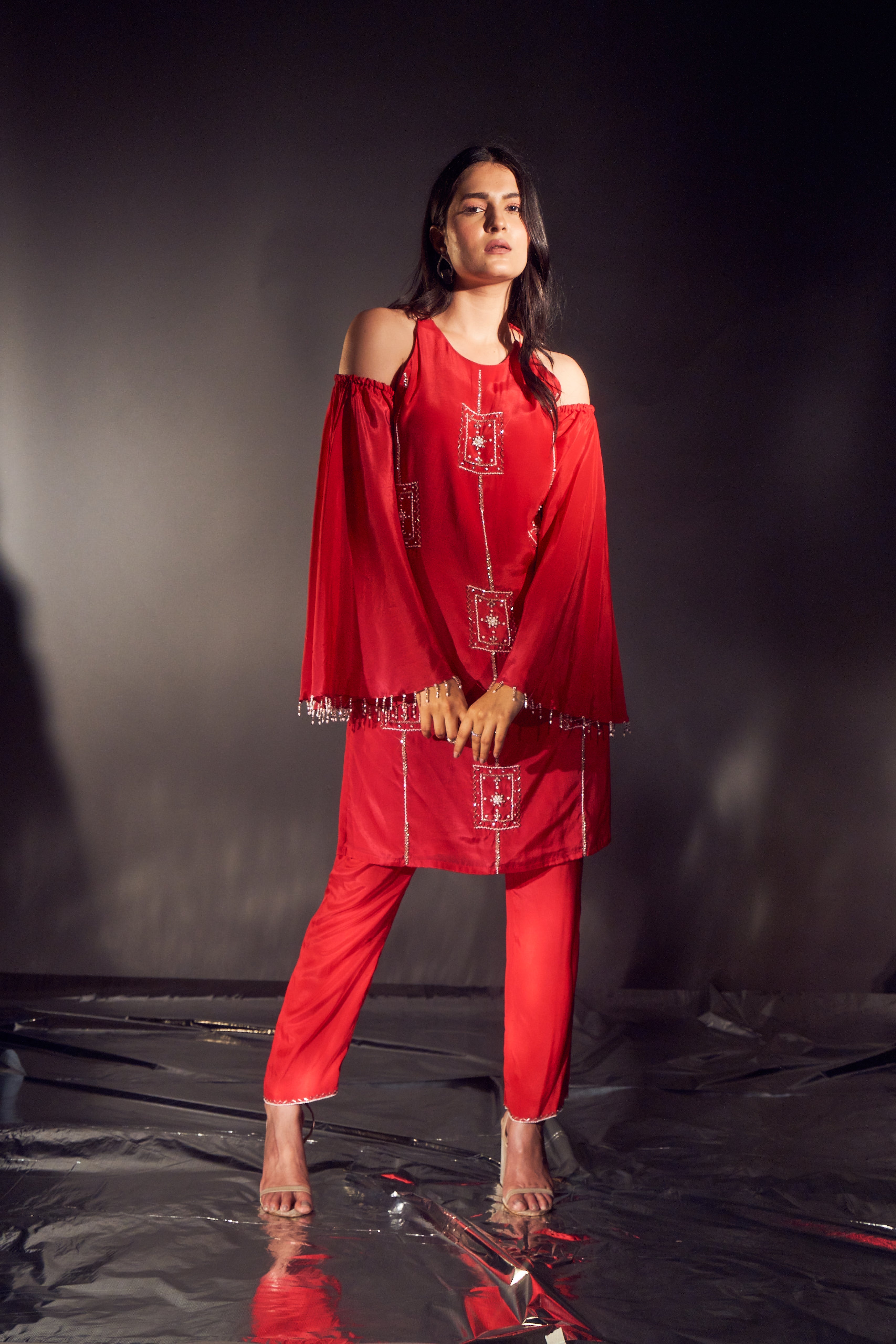 Ruby Pink Short Kurta set