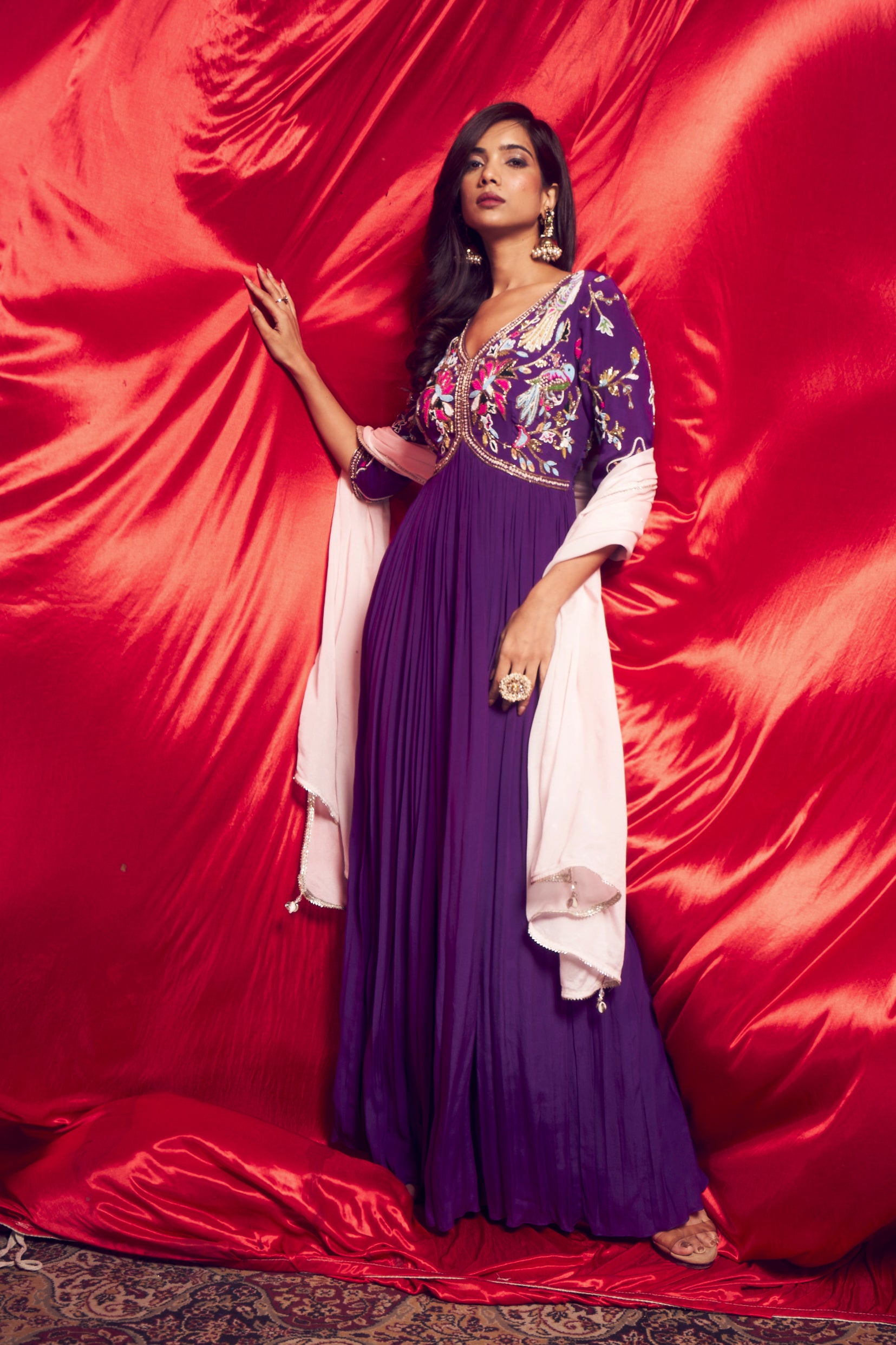 Purple Anarkali Suit