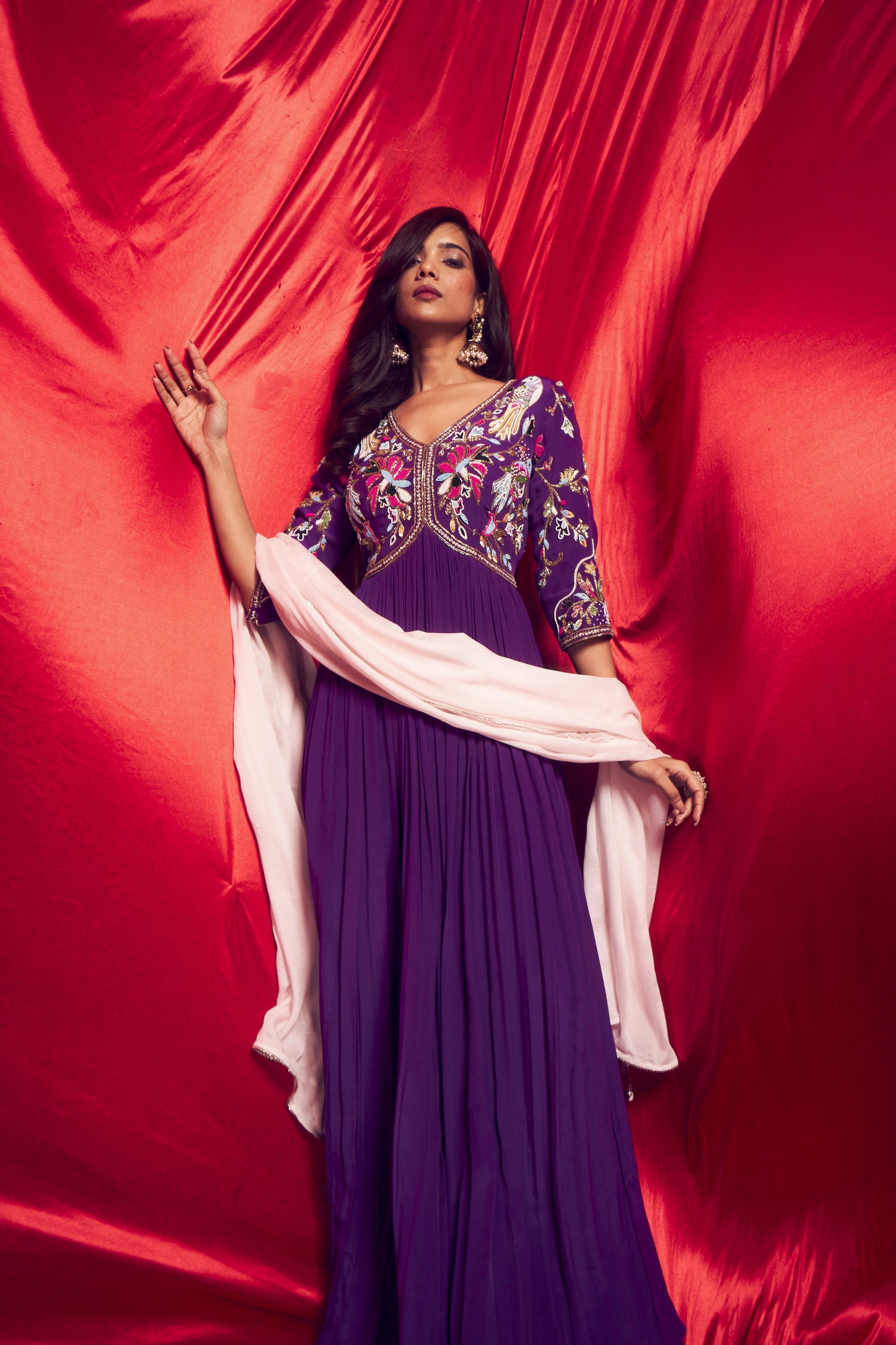 Purple Anarkali Suit