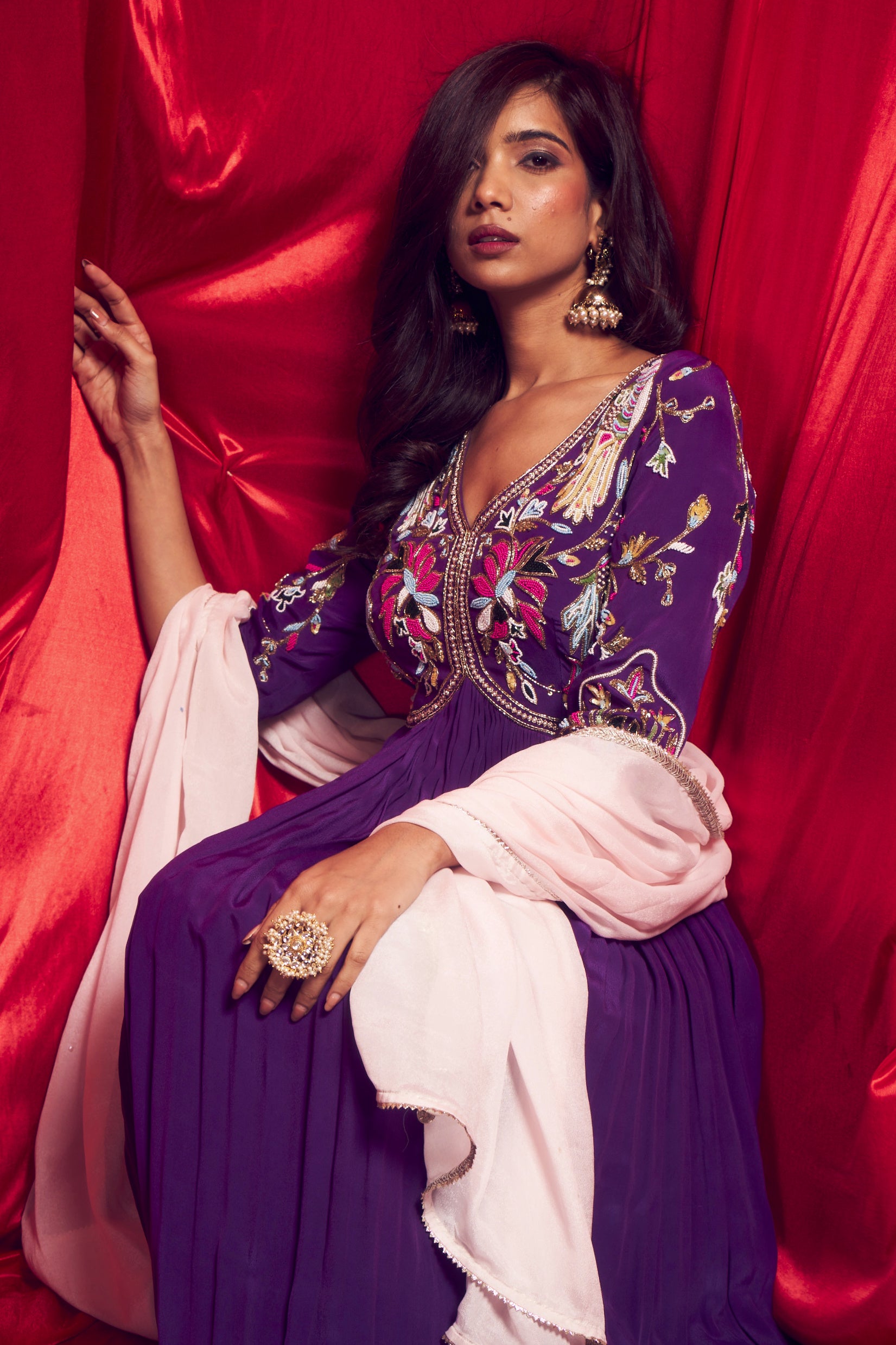 Purple Anarkali Suit