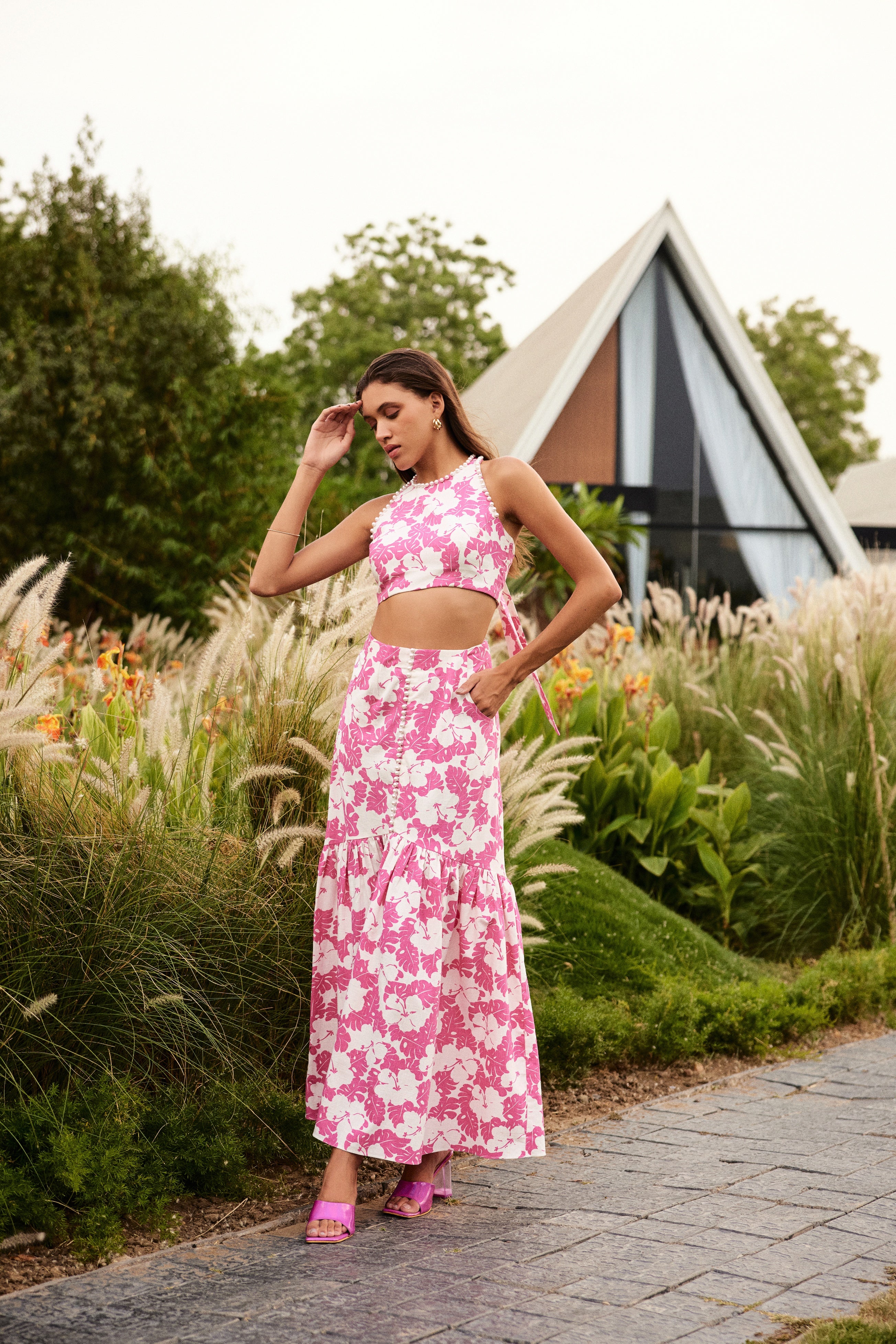 Flamingo Pink Skirt and Top