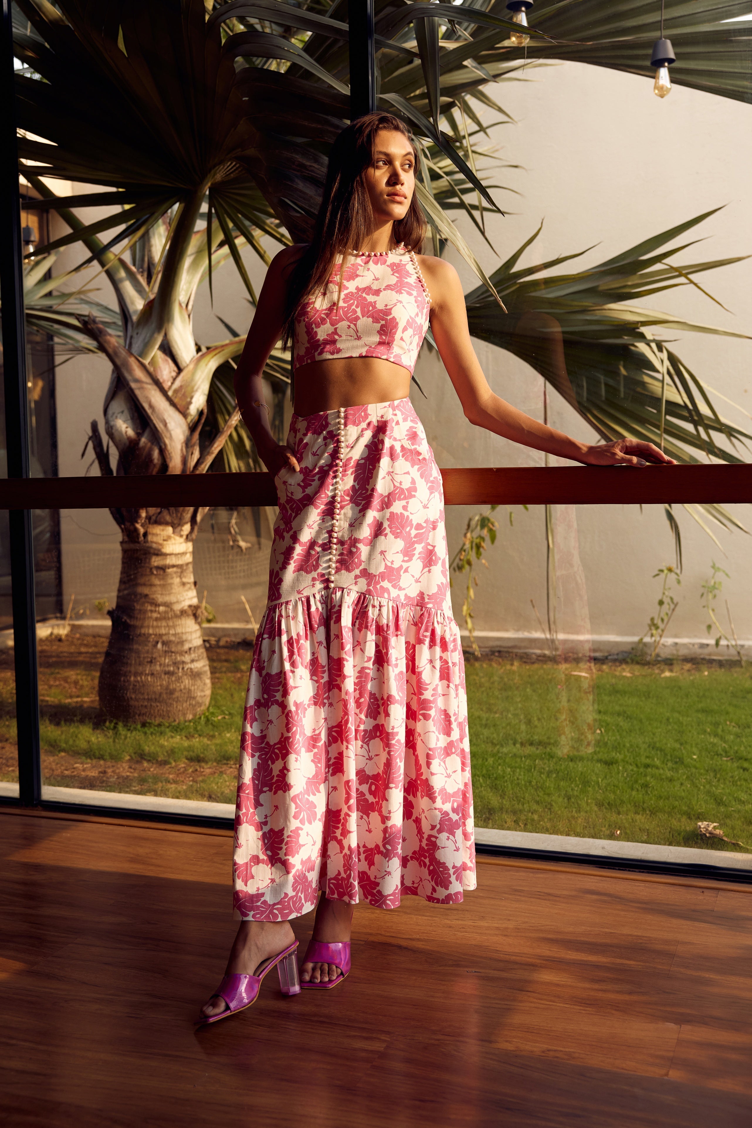 Flamingo Pink Skirt and Top