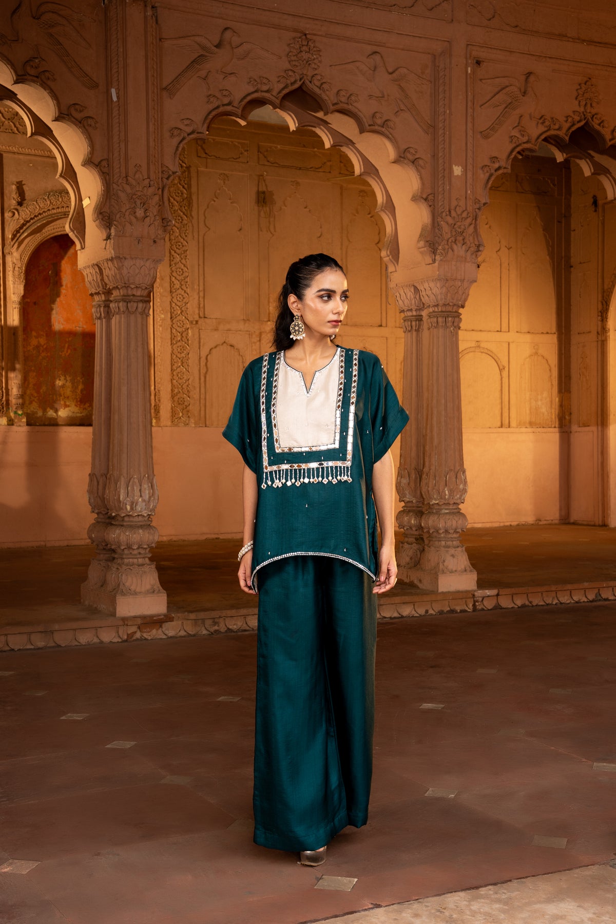 DEEP TEAL SHORT TUNIC SET