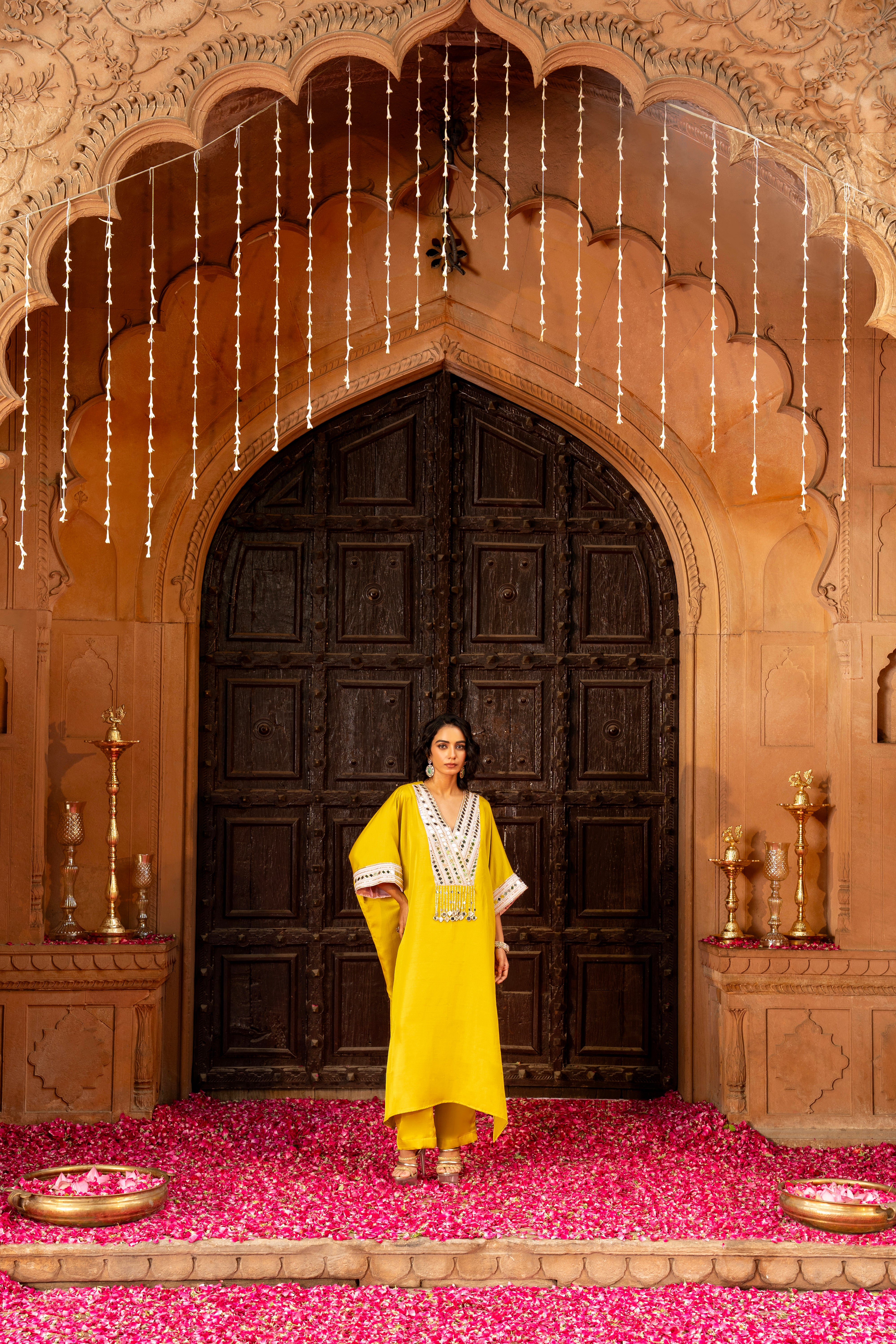 MUSTARD YELLOW KAFTAN SET