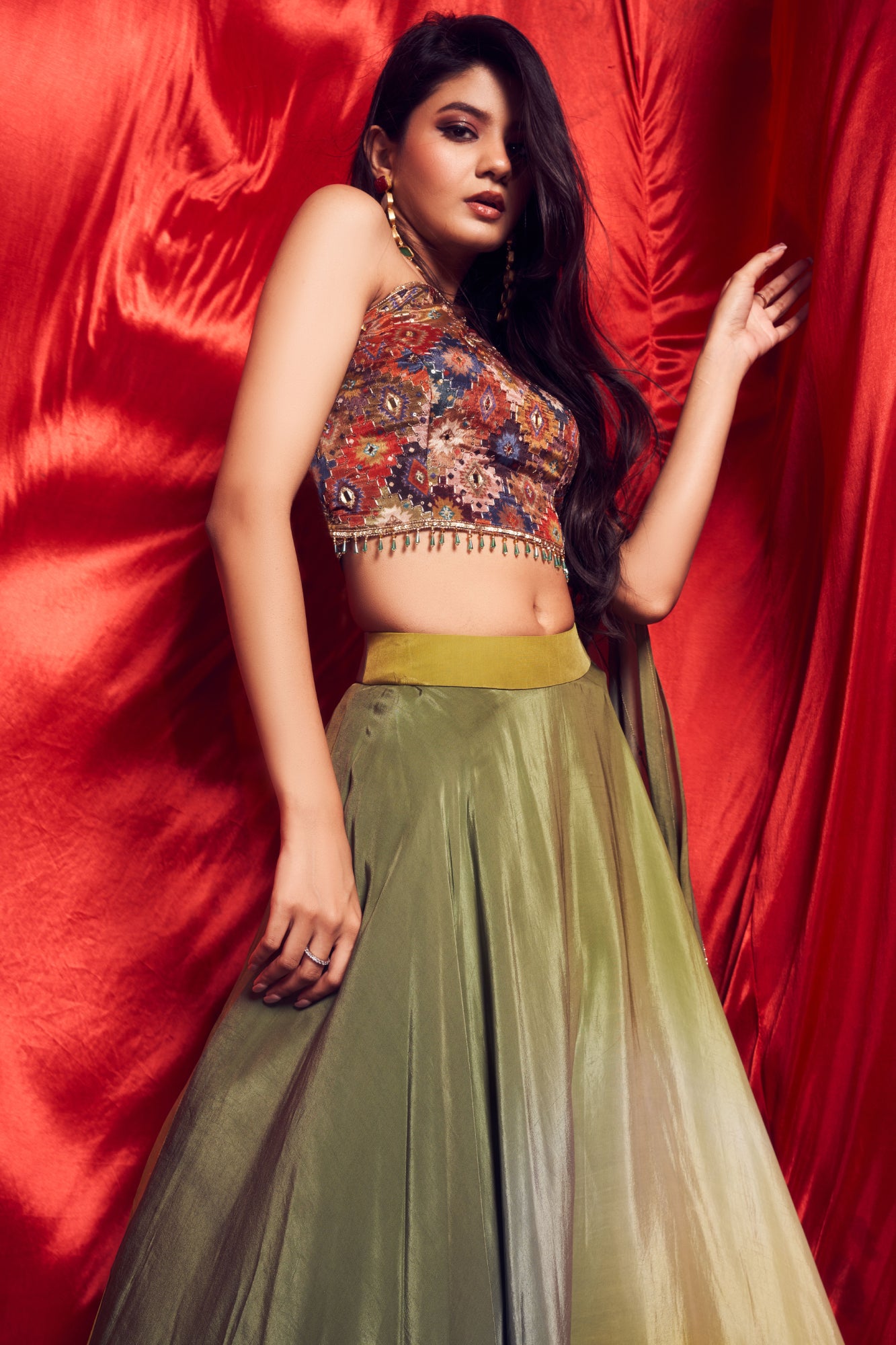 Green Ombre Skirt set