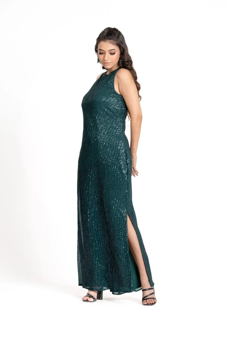 Sequins party dress in Green