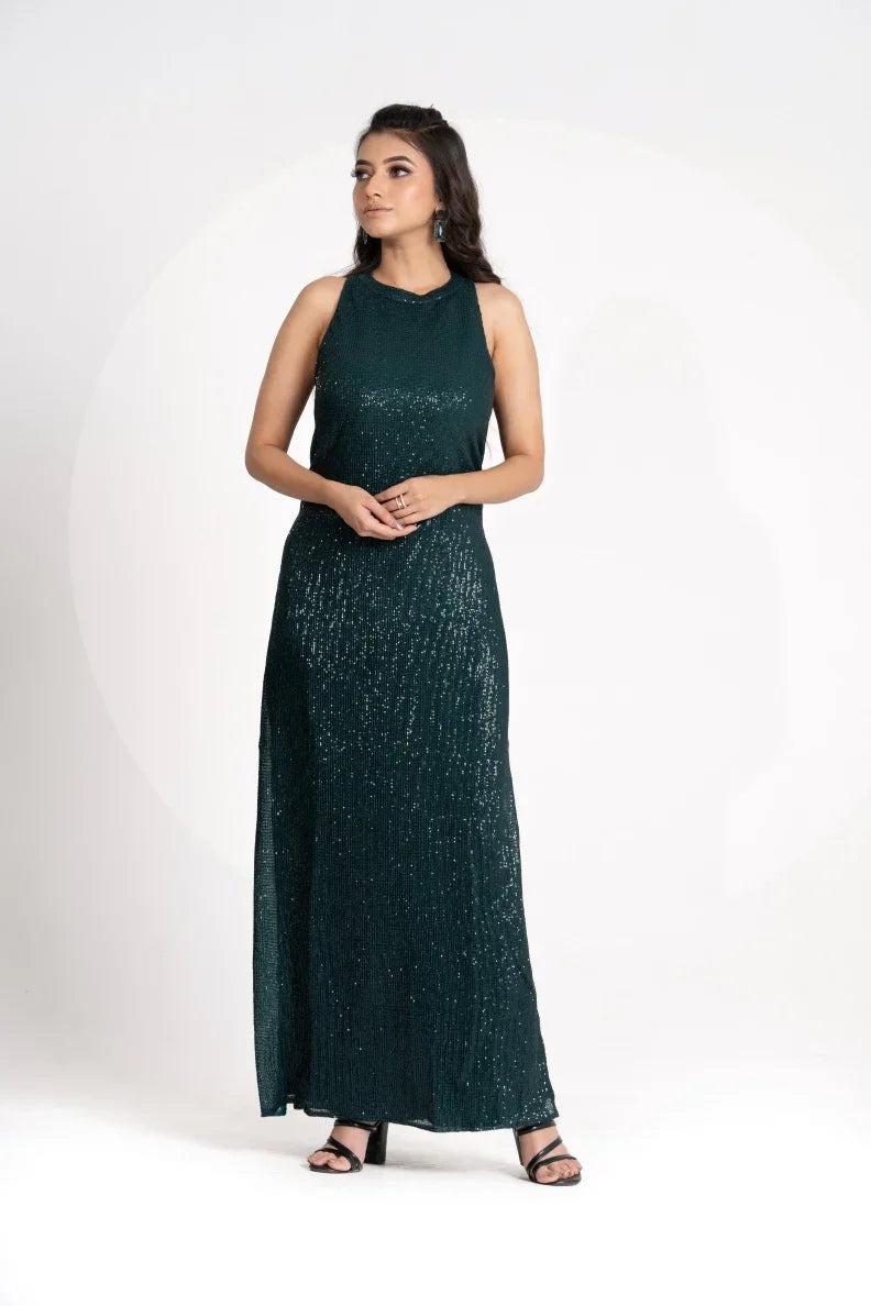 Sequins party dress in Green