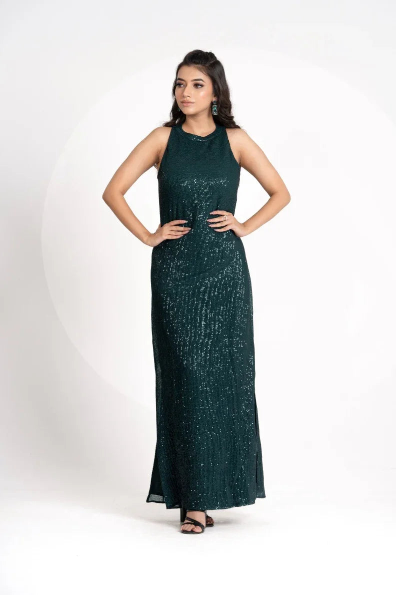 Sequins party dress in Green