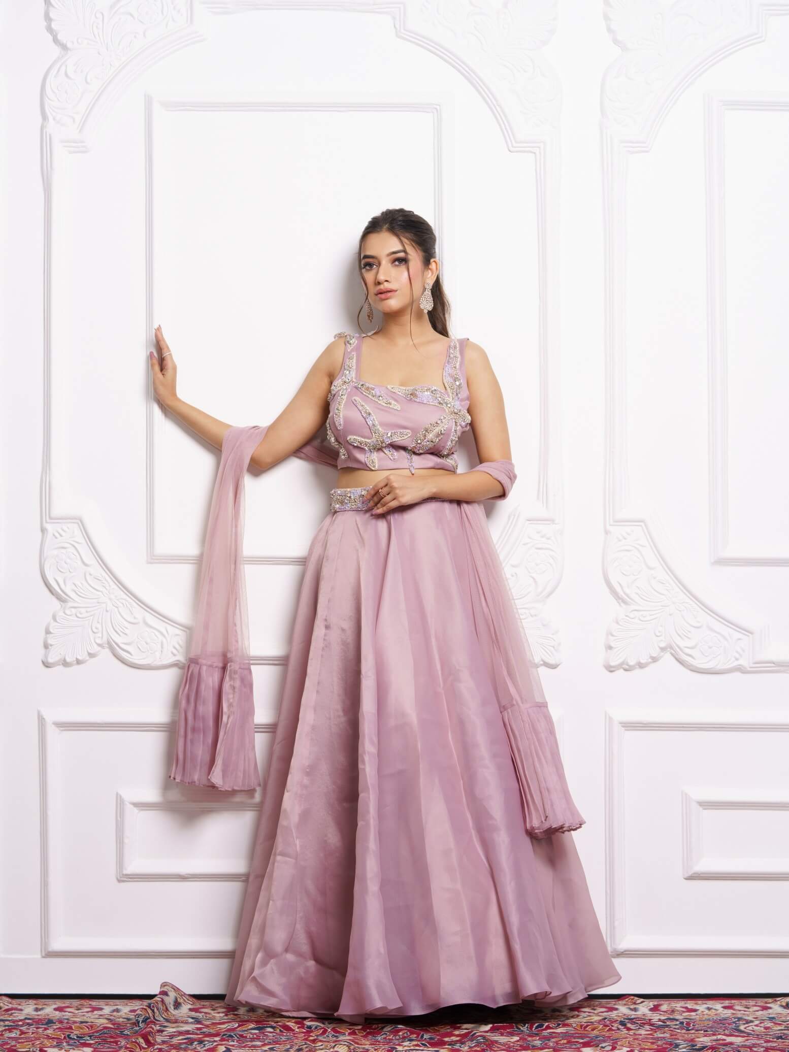 Starfish Lehenga in Onion Pink Colour