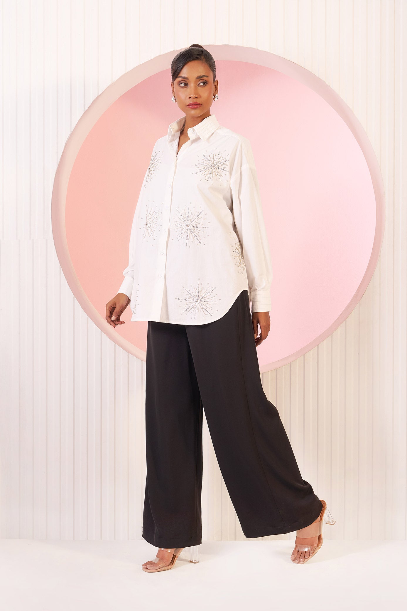 Charlotte White Embellished Cotton Shirt