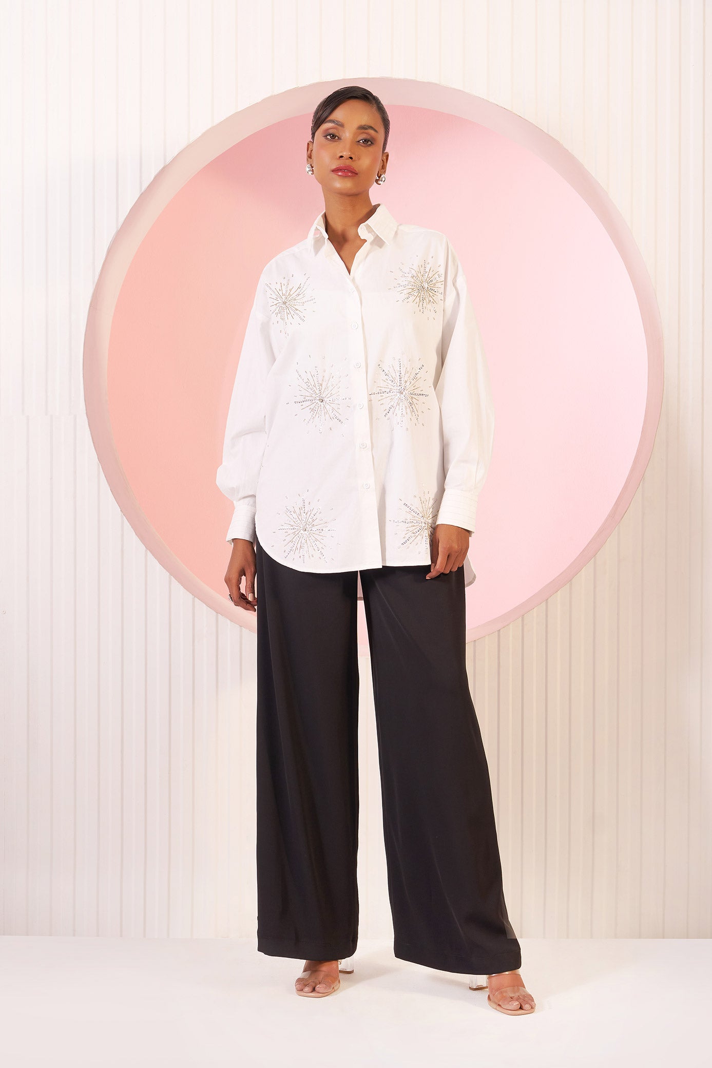 Charlotte White Embellished Cotton Shirt