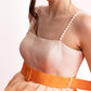 Peach Orange Ombre Pleated Maxi Dress