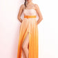 Peach Orange Ombre Pleated Maxi Dress