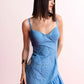 Azure Bloom Tiered Dress