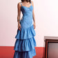 Azure Bloom Tiered Dress