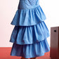 Azure Bloom Tiered Dress