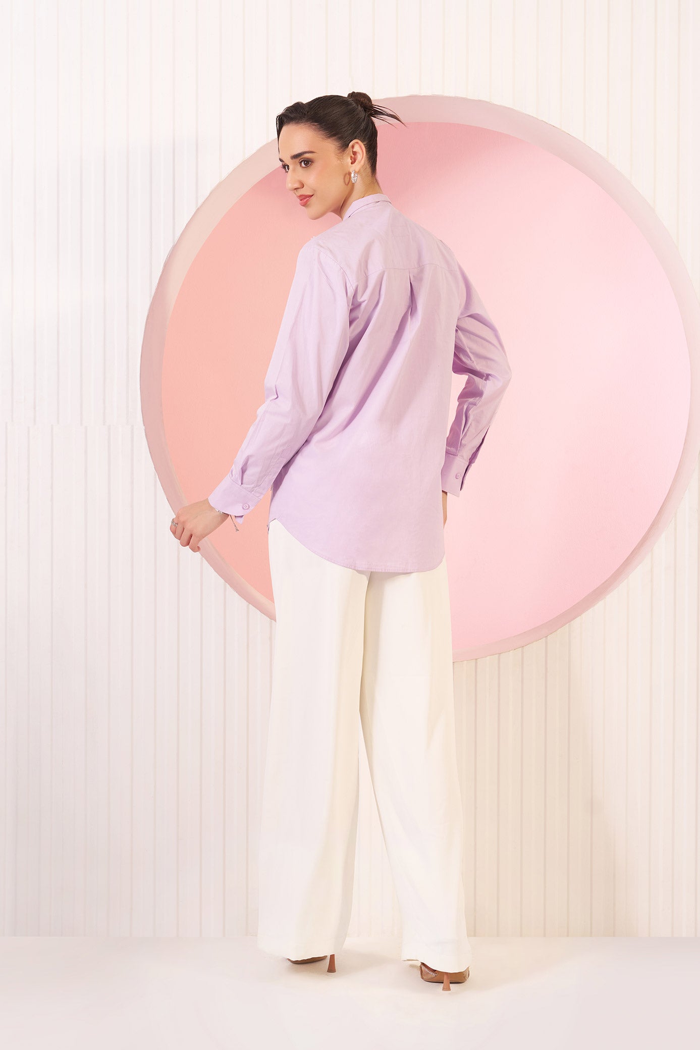 Robyn Lavender Embellished Cotton Shirt