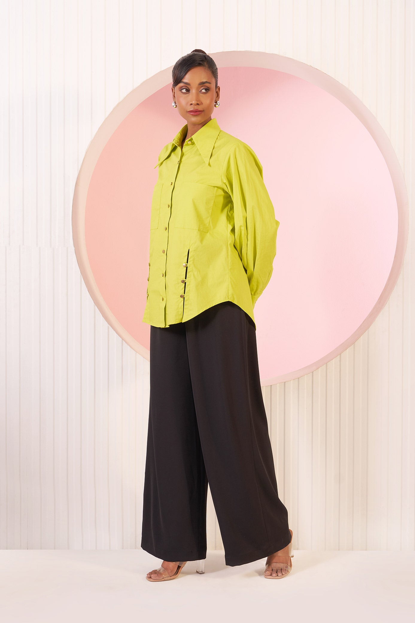 Arya Lime Pop Cotton Shirt