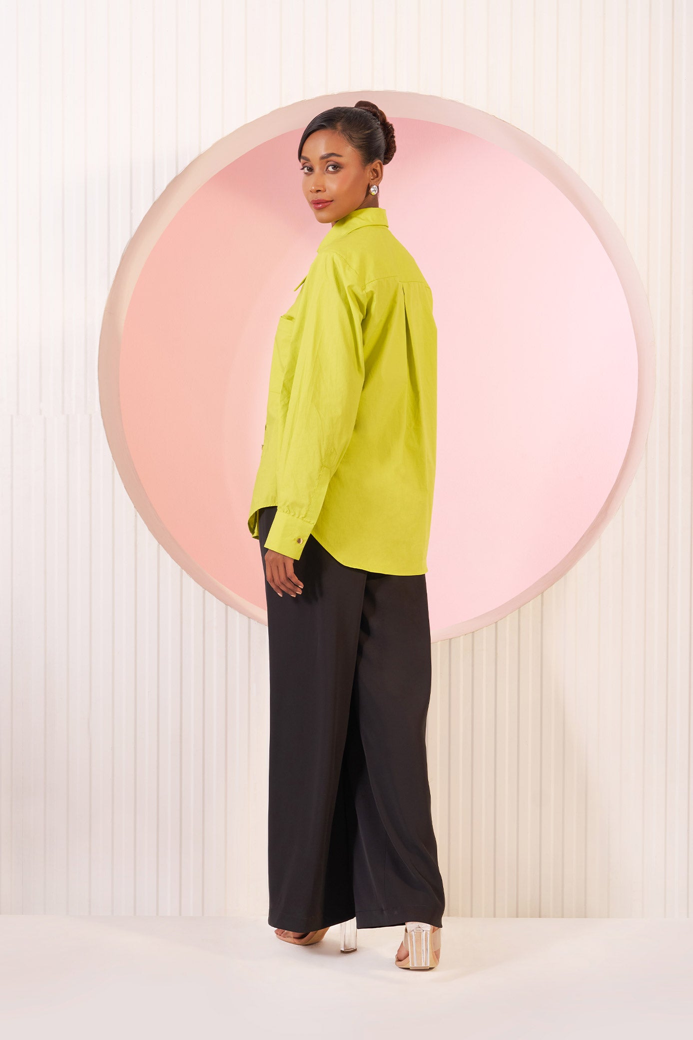 Arya Lime Pop Cotton Shirt