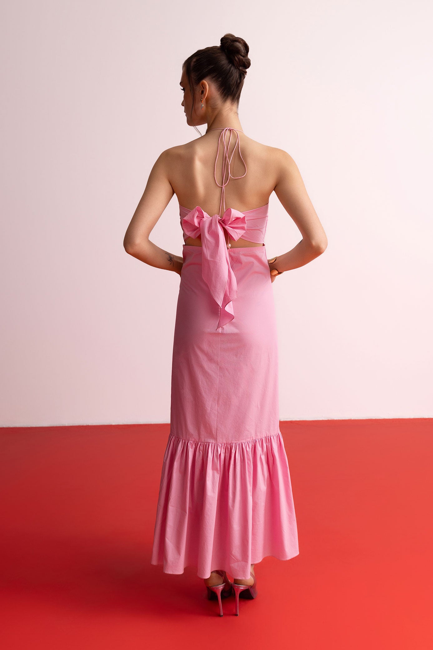 Blush Pink Halter Maxi Dress