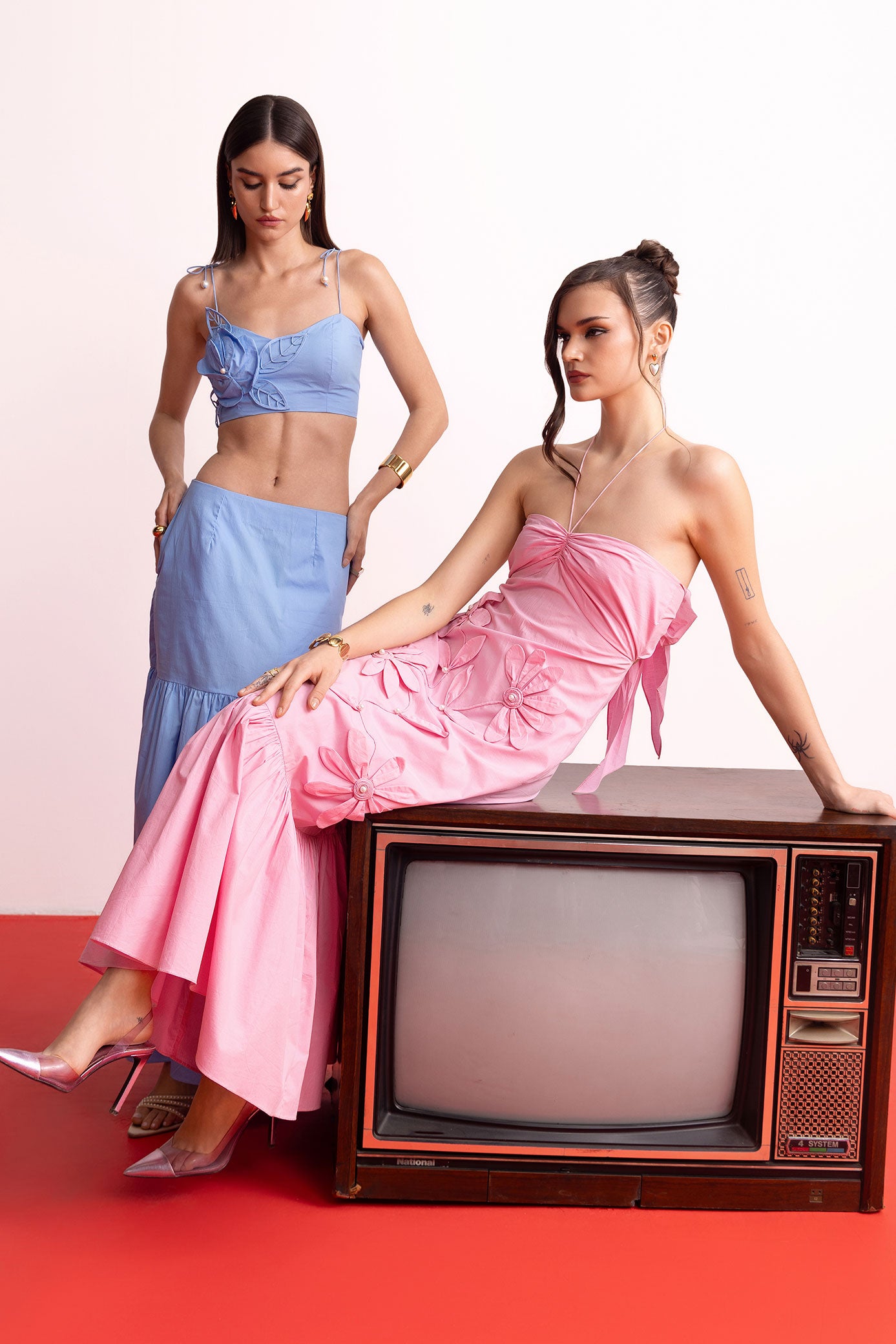 Blush Pink Halter Maxi Dress