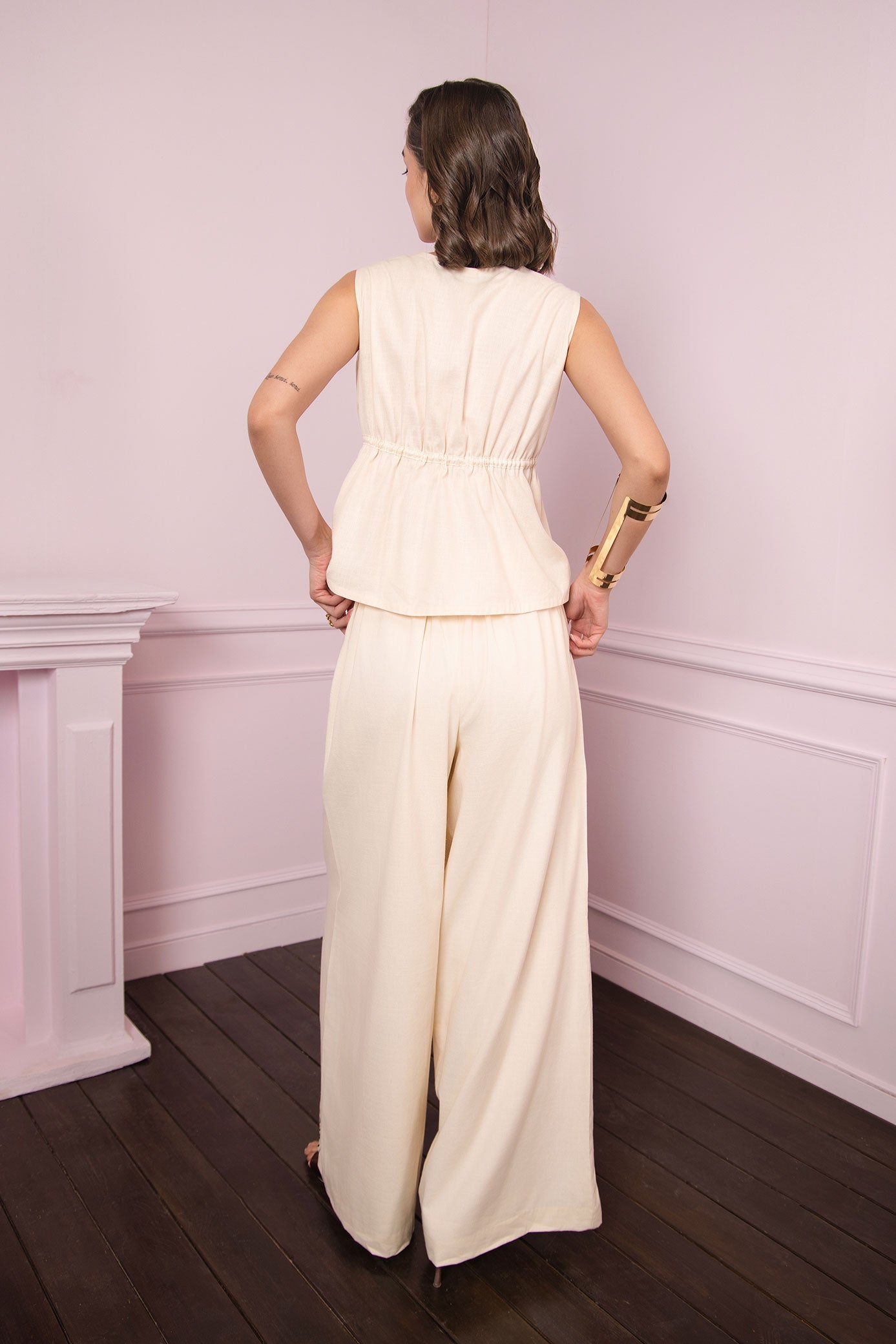 Ivory Bloom Embroidered Pant Set
