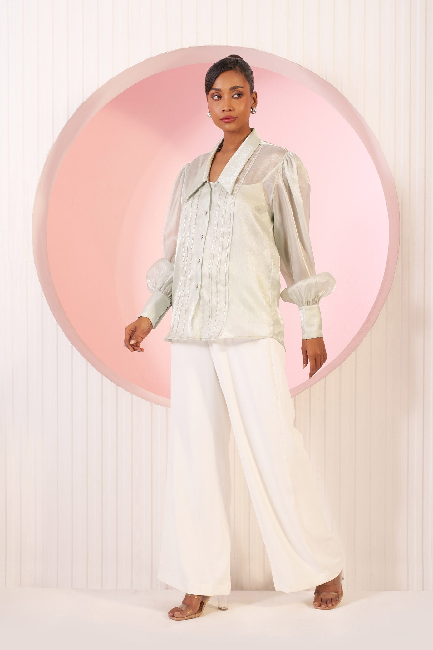 Eva Mint Green Organza Shirt