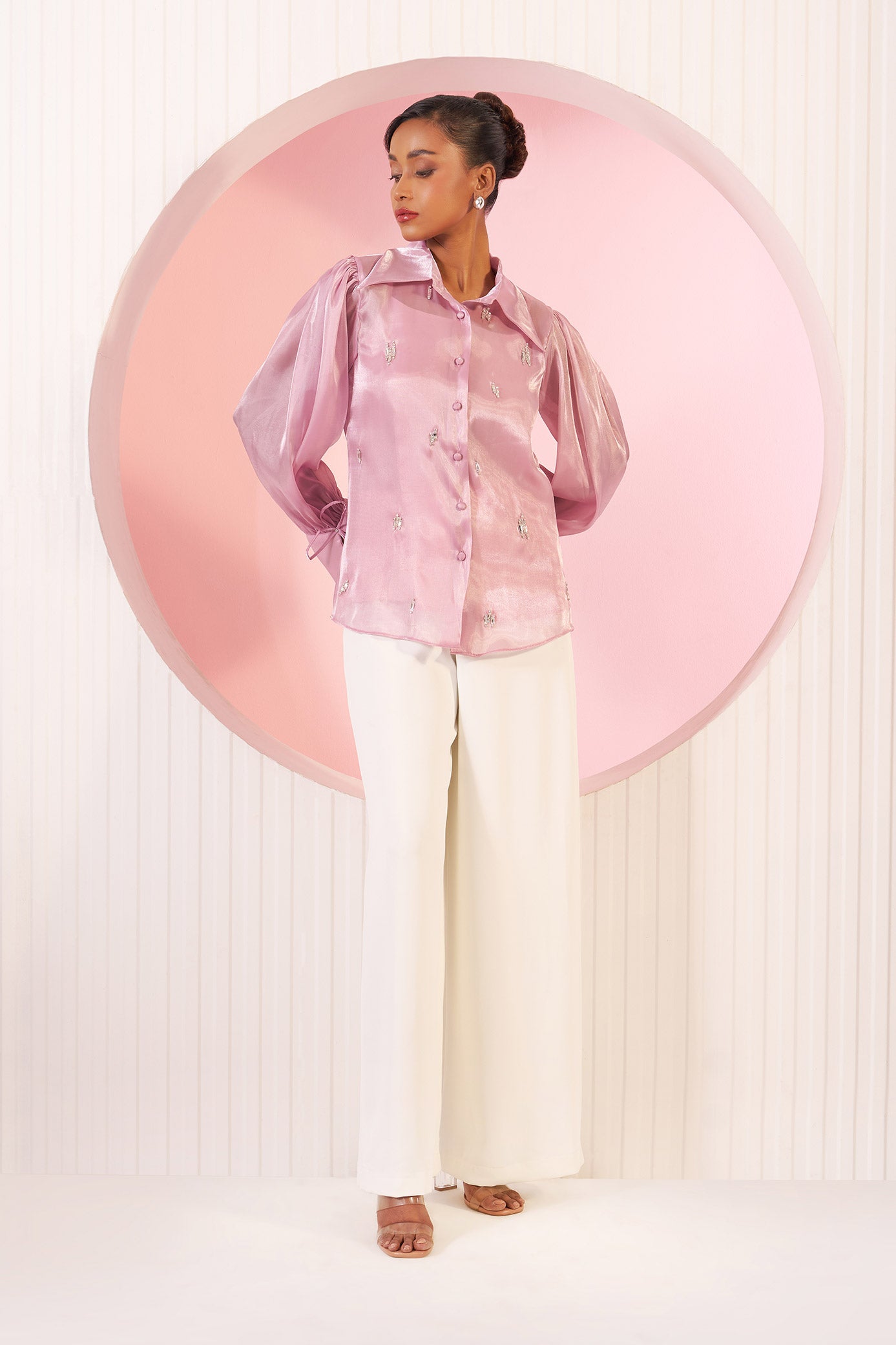Ella Orchid Sheer Organza Shirt