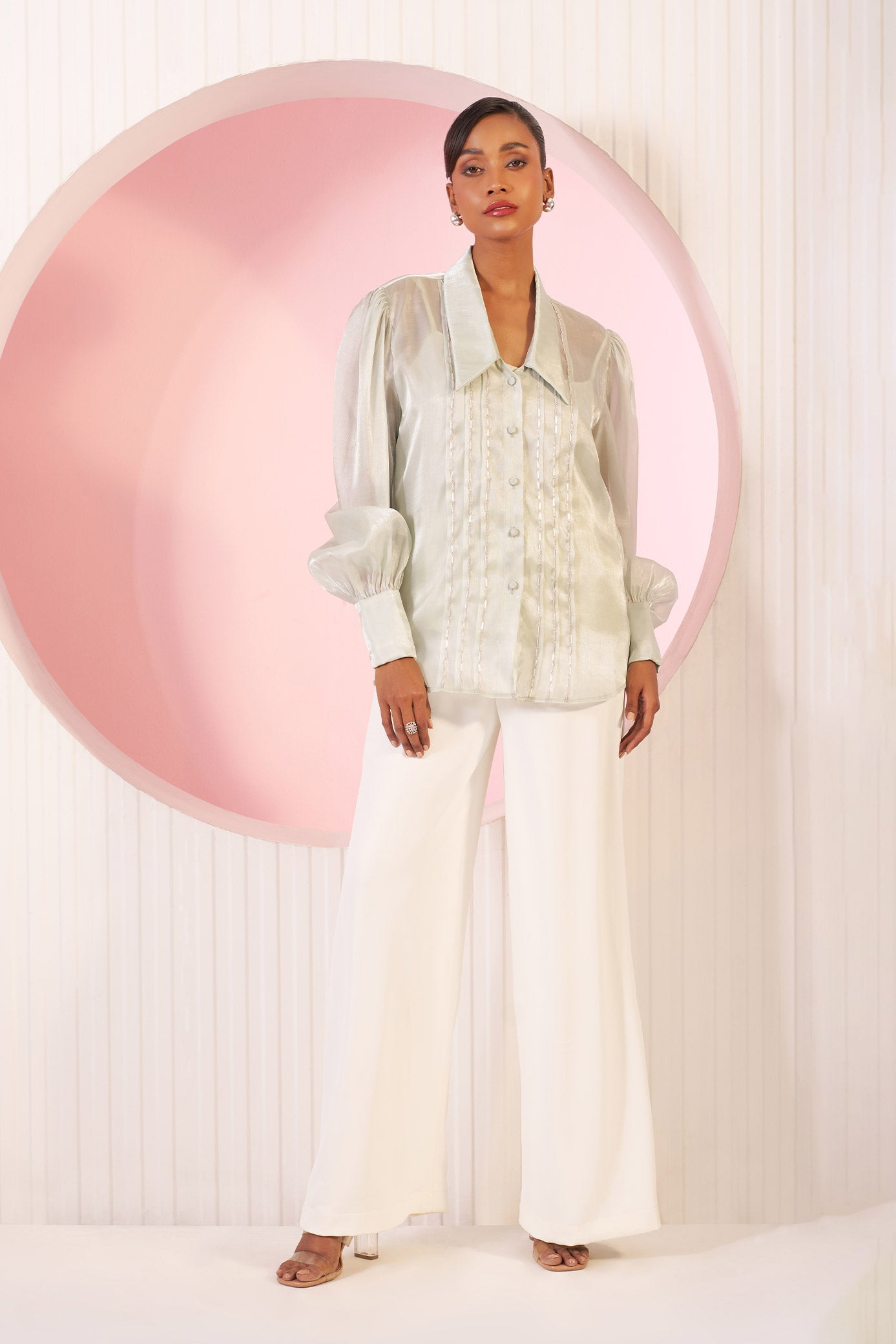 Eva Mint Green Organza Shirt