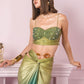 Olive Ombre Drape Skirt Set