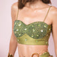 Olive Ombre Drape Skirt Set