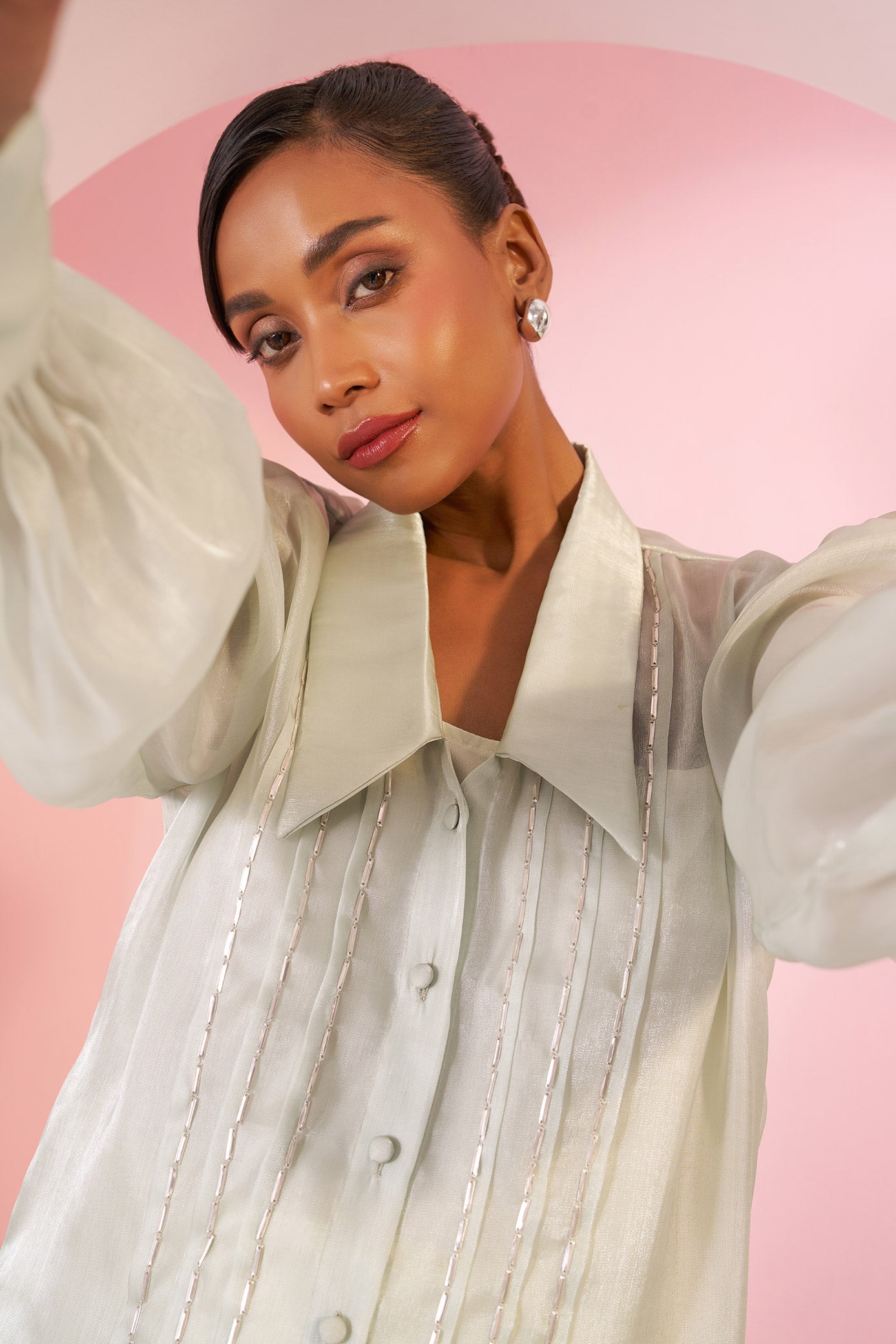 Eva Mint Green Organza Shirt