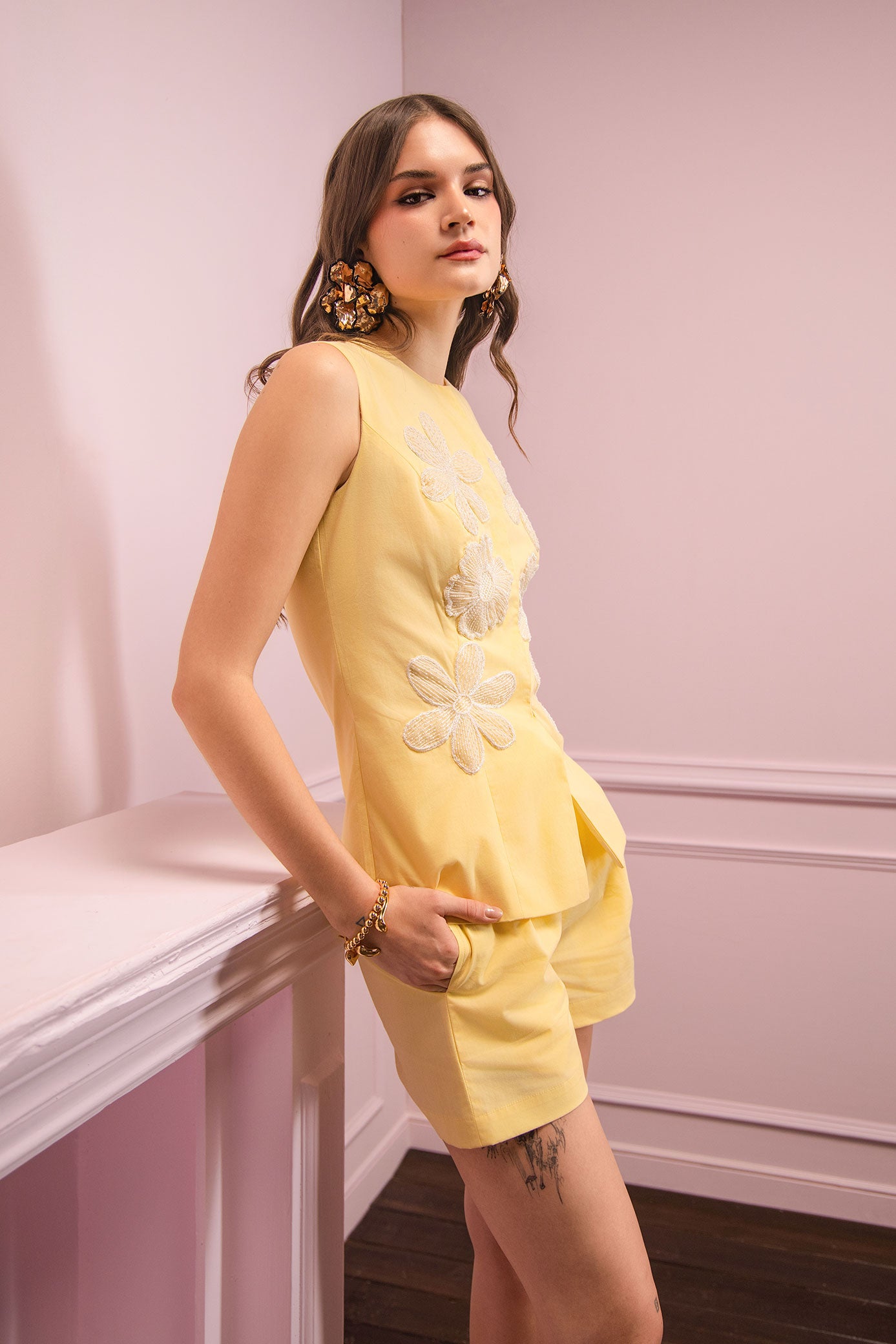 Sunpetal Bloom Embroidered Co-ord Set
