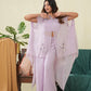 Light Lilac Organza Cape Set